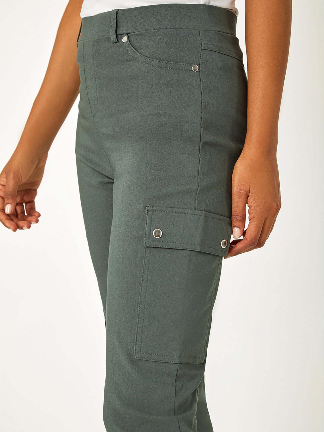  image of roman-turn-up-stretch-cargo-trousers-khaki