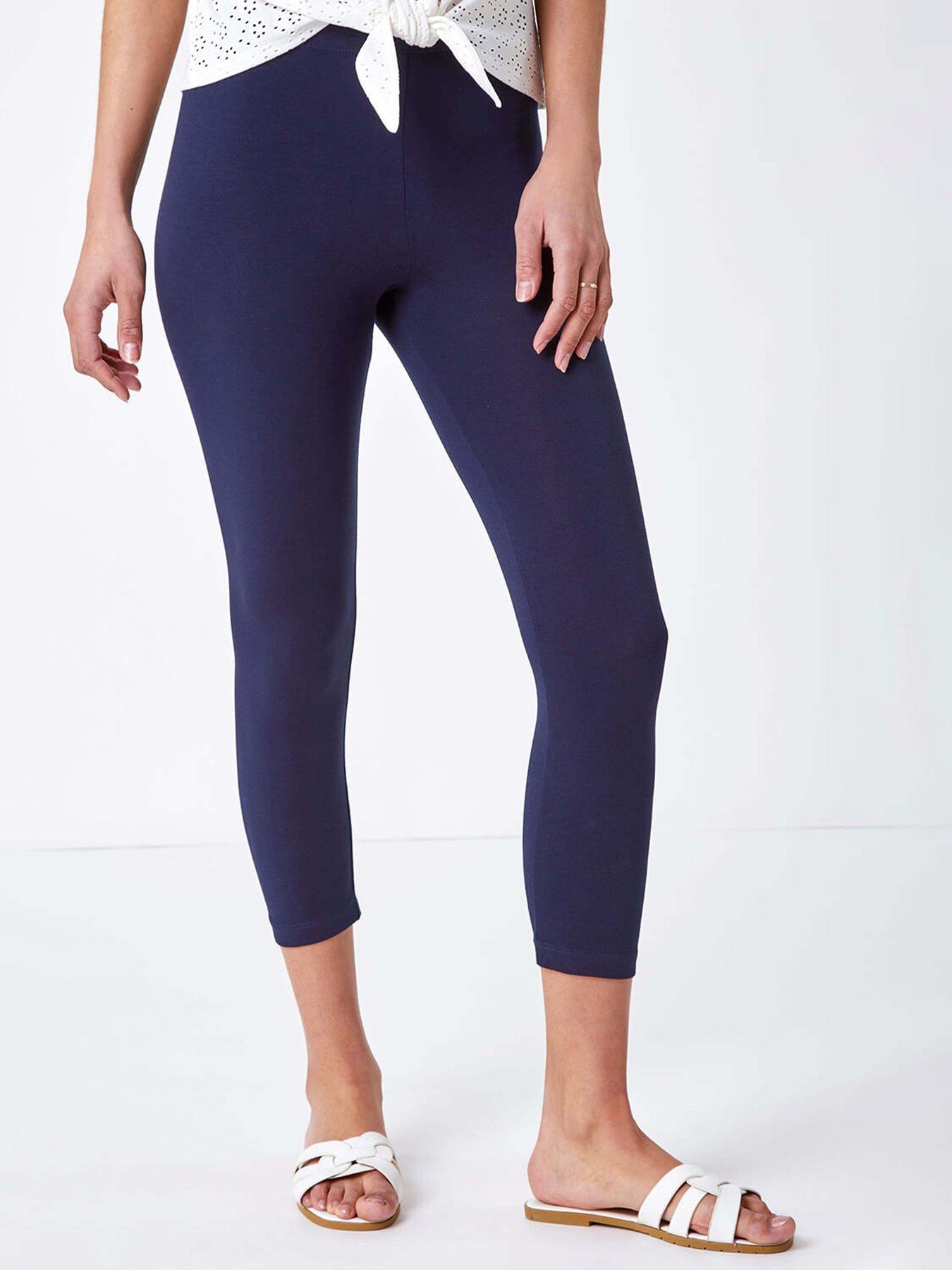 Roman Elastic Waist Stretch Cropped Leggings Navy Littlewoods