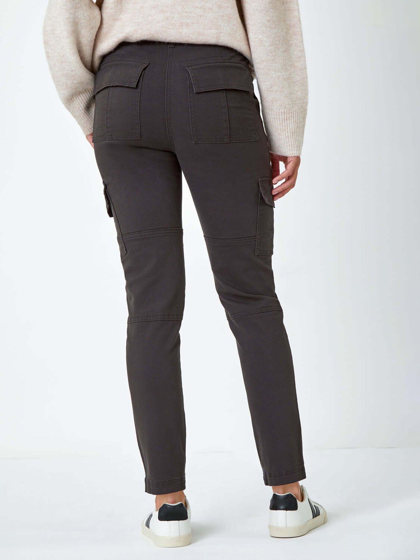  image of roman-cotton-blend-cargo-stretch-jegging-charcoal