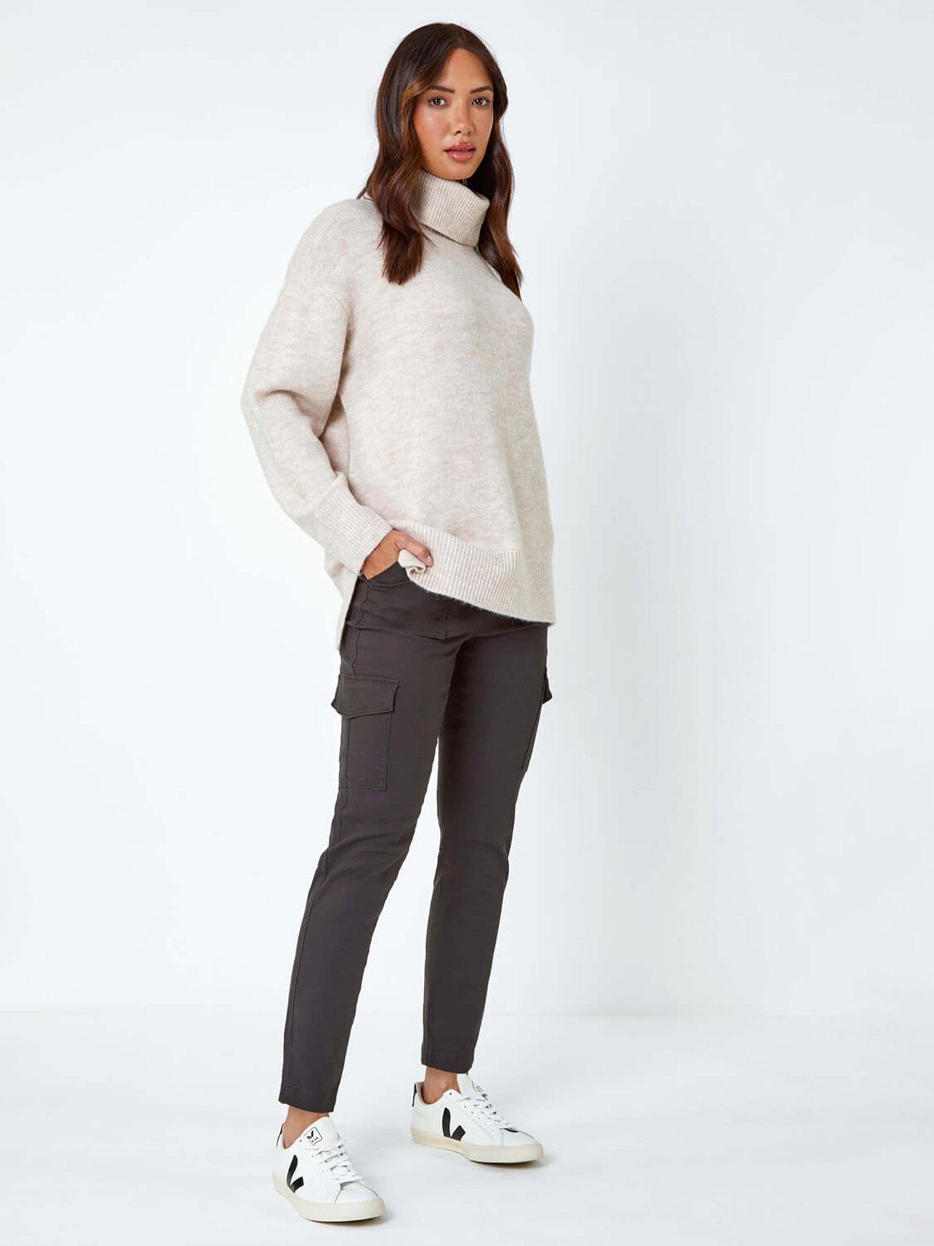  image of roman-cotton-blend-cargo-stretch-jegging-charcoal