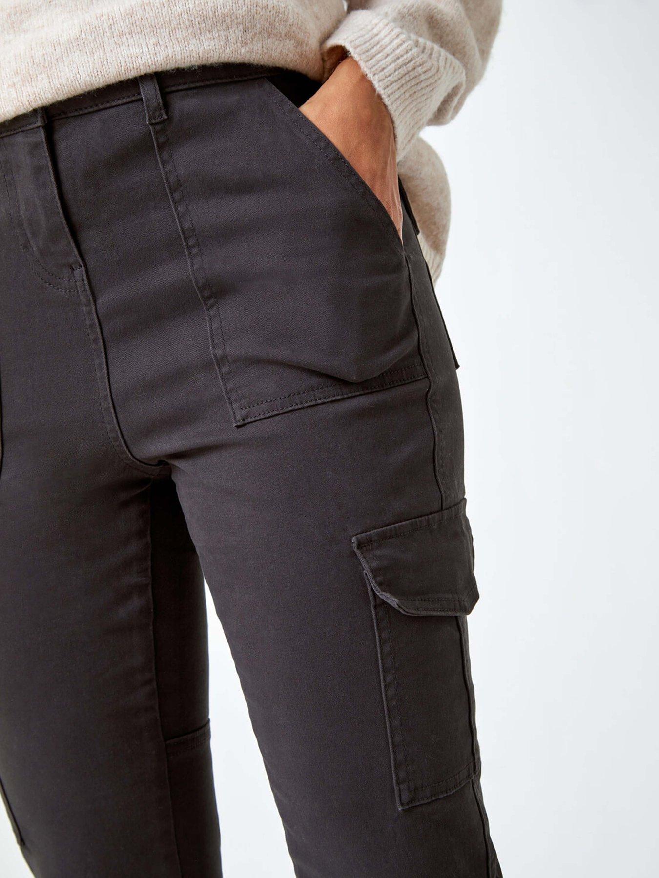  image of roman-cotton-blend-cargo-stretch-jegging-charcoal