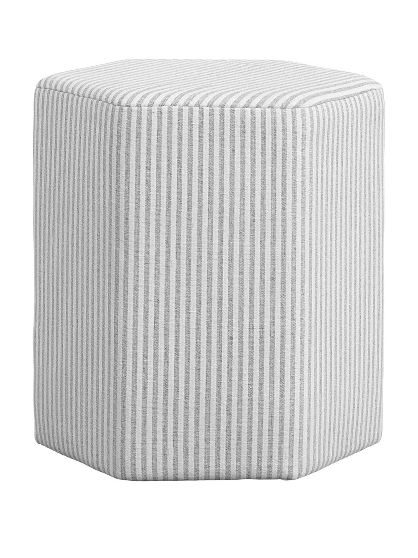 stillFront image of lpd-home-harbour-grey-thin-stripe-stool