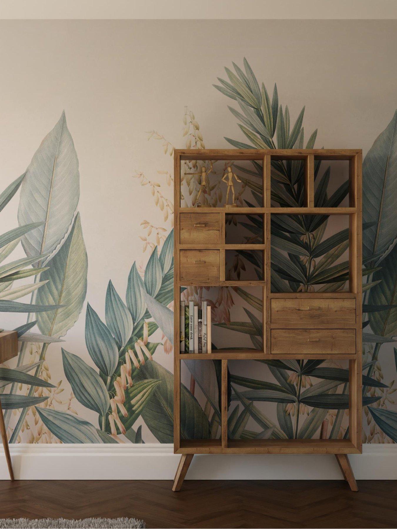undefined Flora  &  Fauna Mural - Duck Egg/Pink