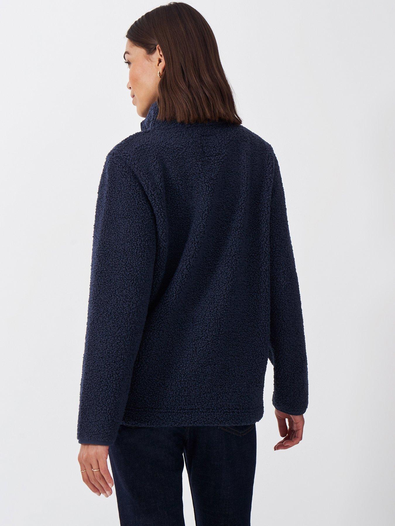  image of crew-clothing-borg-half-zip-fleece-blue