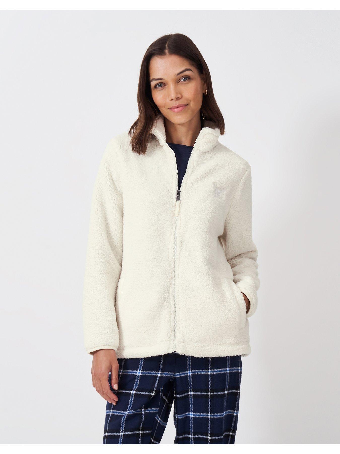  image of crew-clothing-borg-lounge-zip-through-sweatshirt-beige