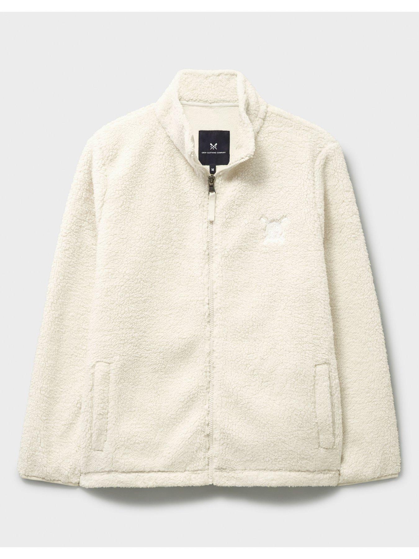  image of crew-clothing-borg-lounge-zip-through-sweatshirt-beige