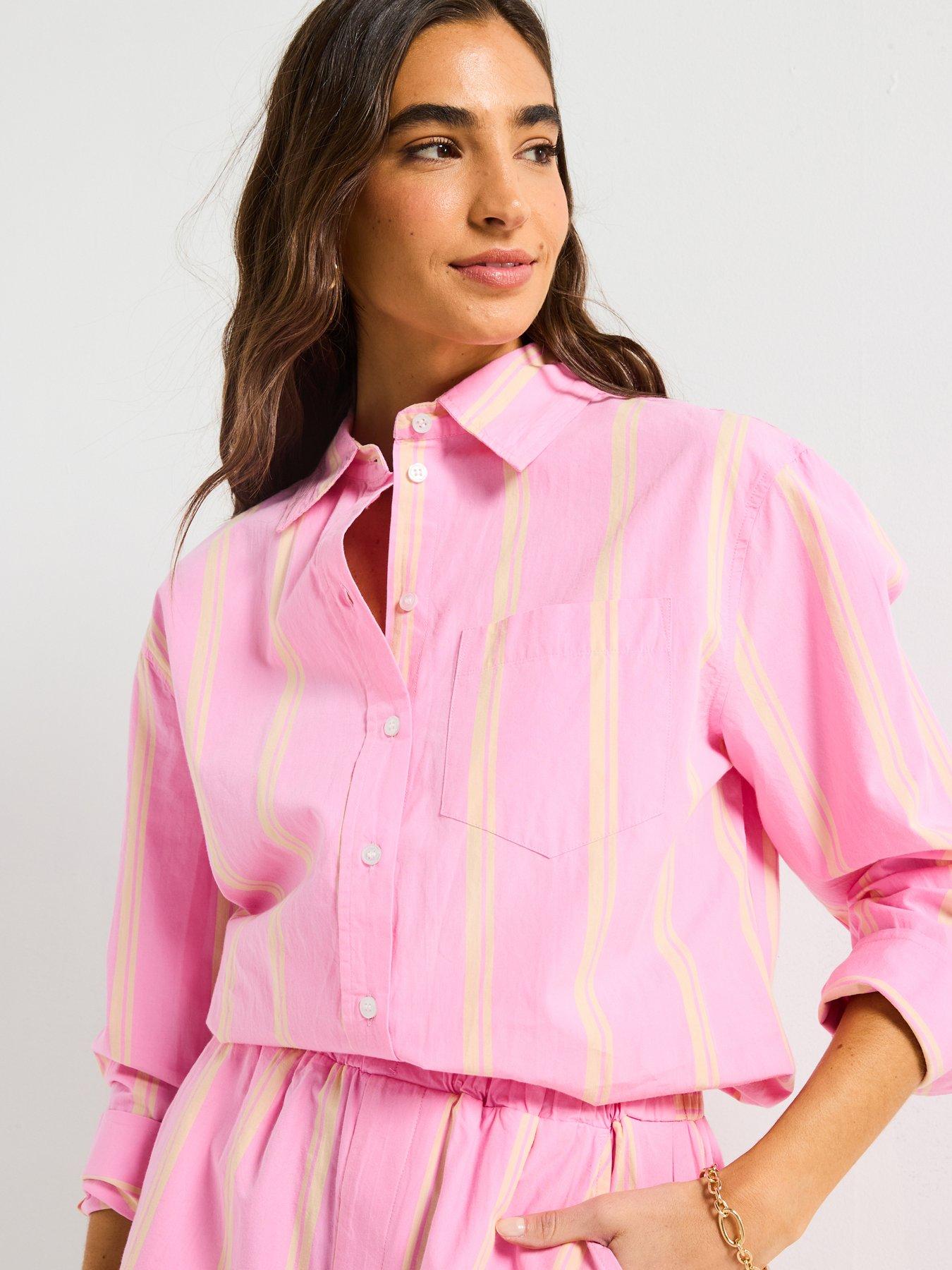  image of v-by-very-striped-playsuit-pink