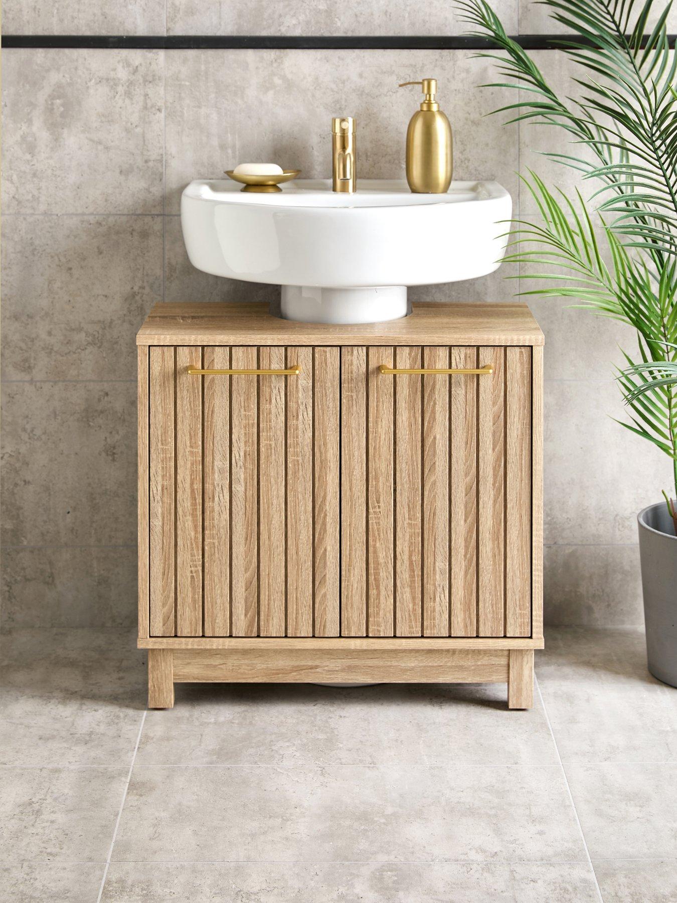 Lotus Panelled Under Sink Bathroom Cabinet – Elegant Storage Design