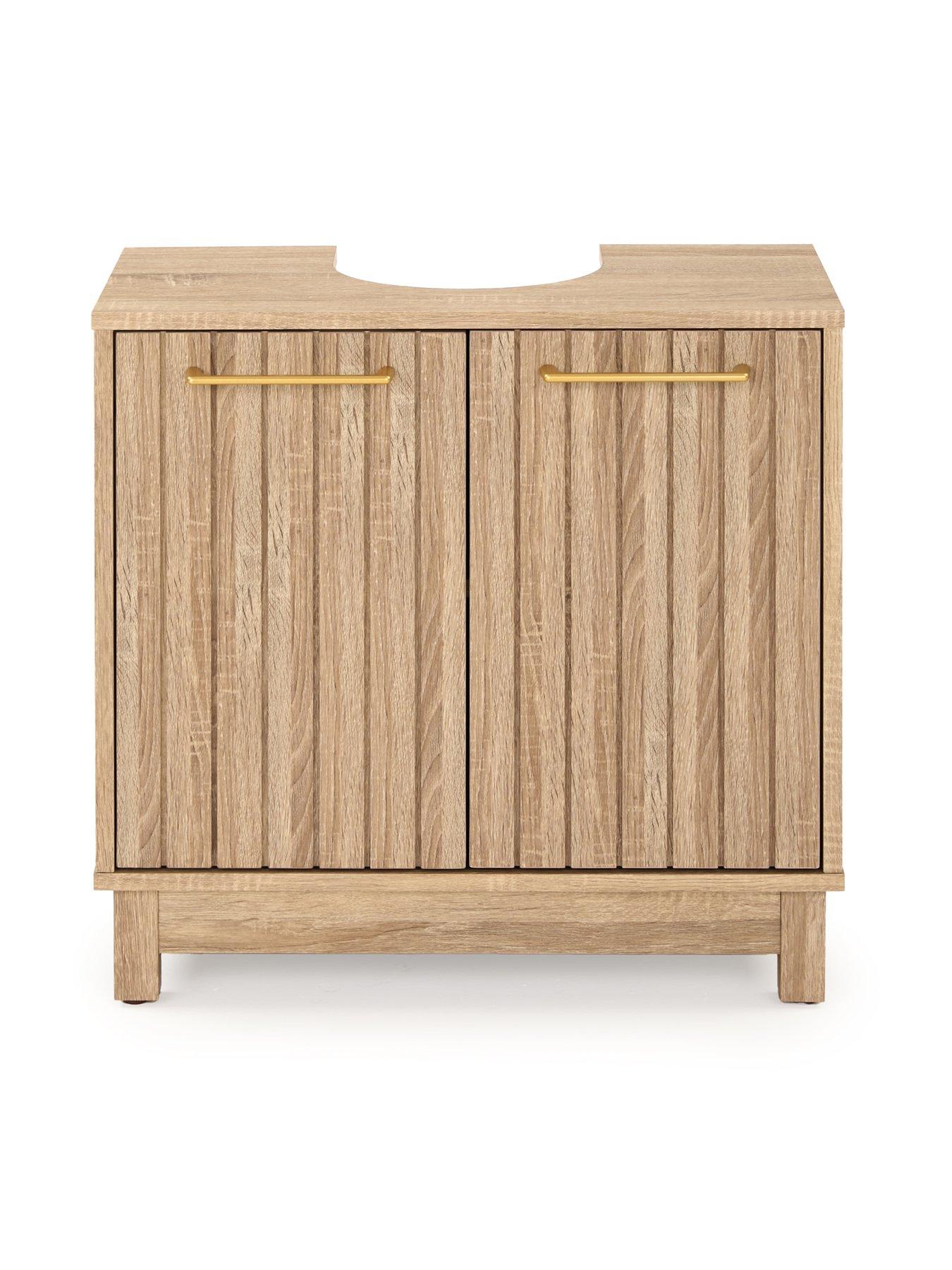 Very Home Lotus Pannelled Under Sink Bathroom Cabinet - Oak - FSC ...