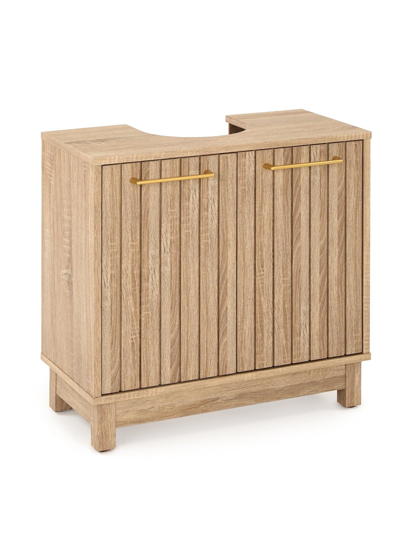 Very Home Lotus Pannelled Under Sink Bathroom Cabinet - Oak - FSC ...