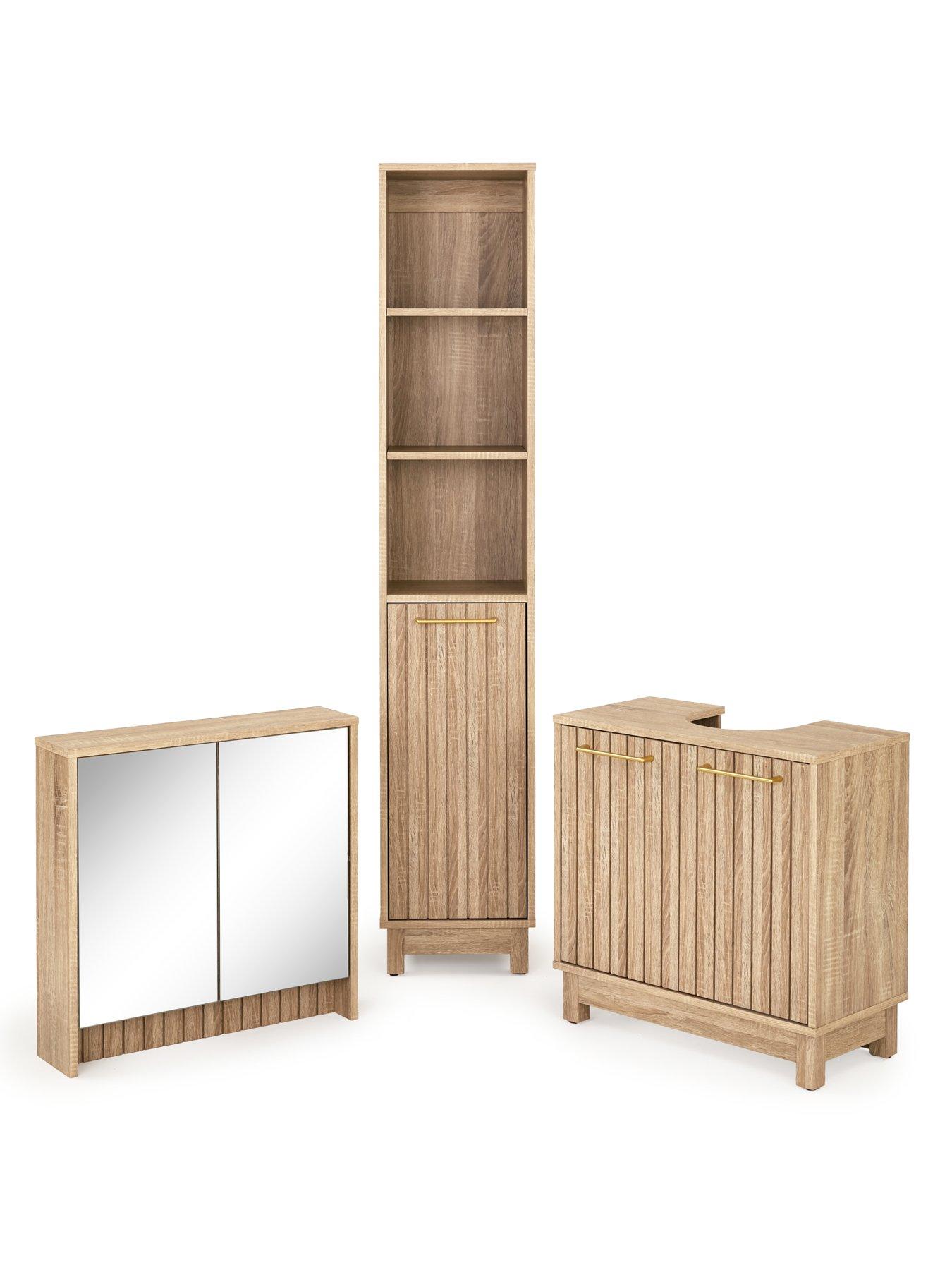 Very Home Lotus Pannelled Under Sink Bathroom Cabinet - Oak - FSC ...