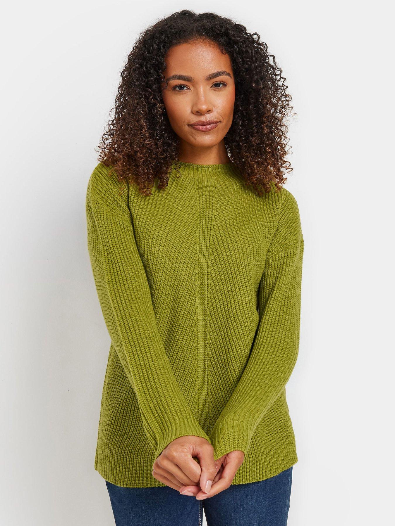  image of mco-funnel-neck-stitch-jumper-green