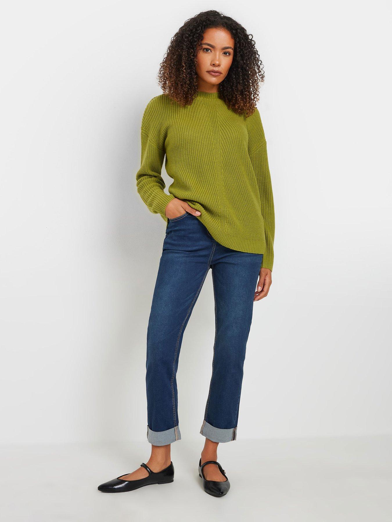  image of mco-funnel-neck-stitch-jumper-green