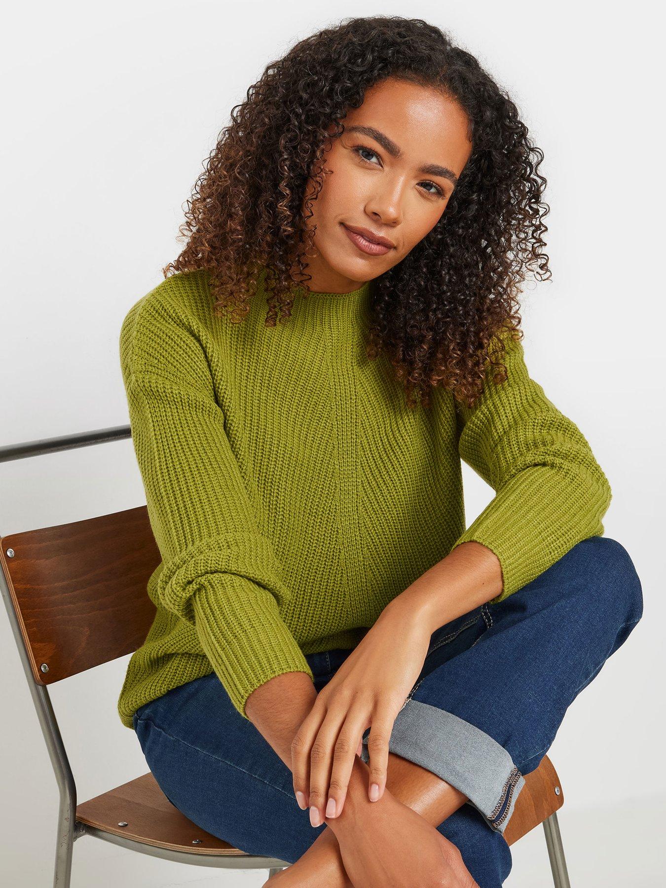  image of mco-funnel-neck-stitch-jumper-green