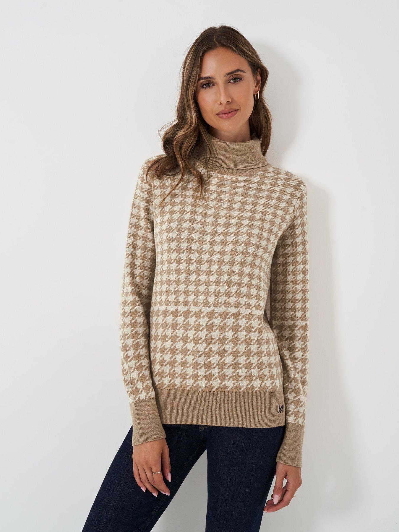 crew-clothing-houndstooth-roll-neck-jumper-beige