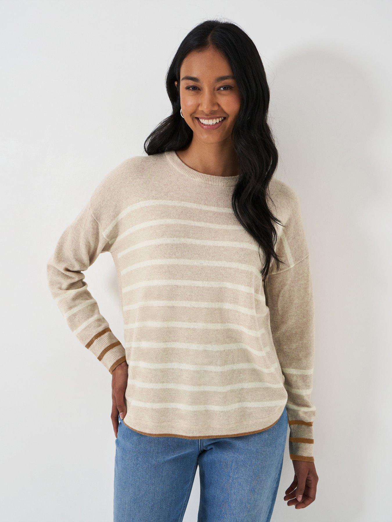 crew-clothing-merino-wool-blend-striped-jumper-beige