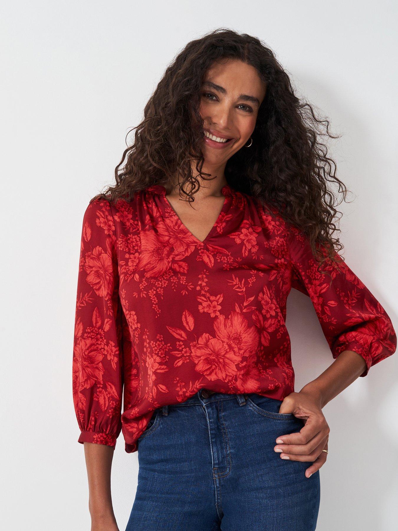 crew-clothing-hope-floral-satin-top-red