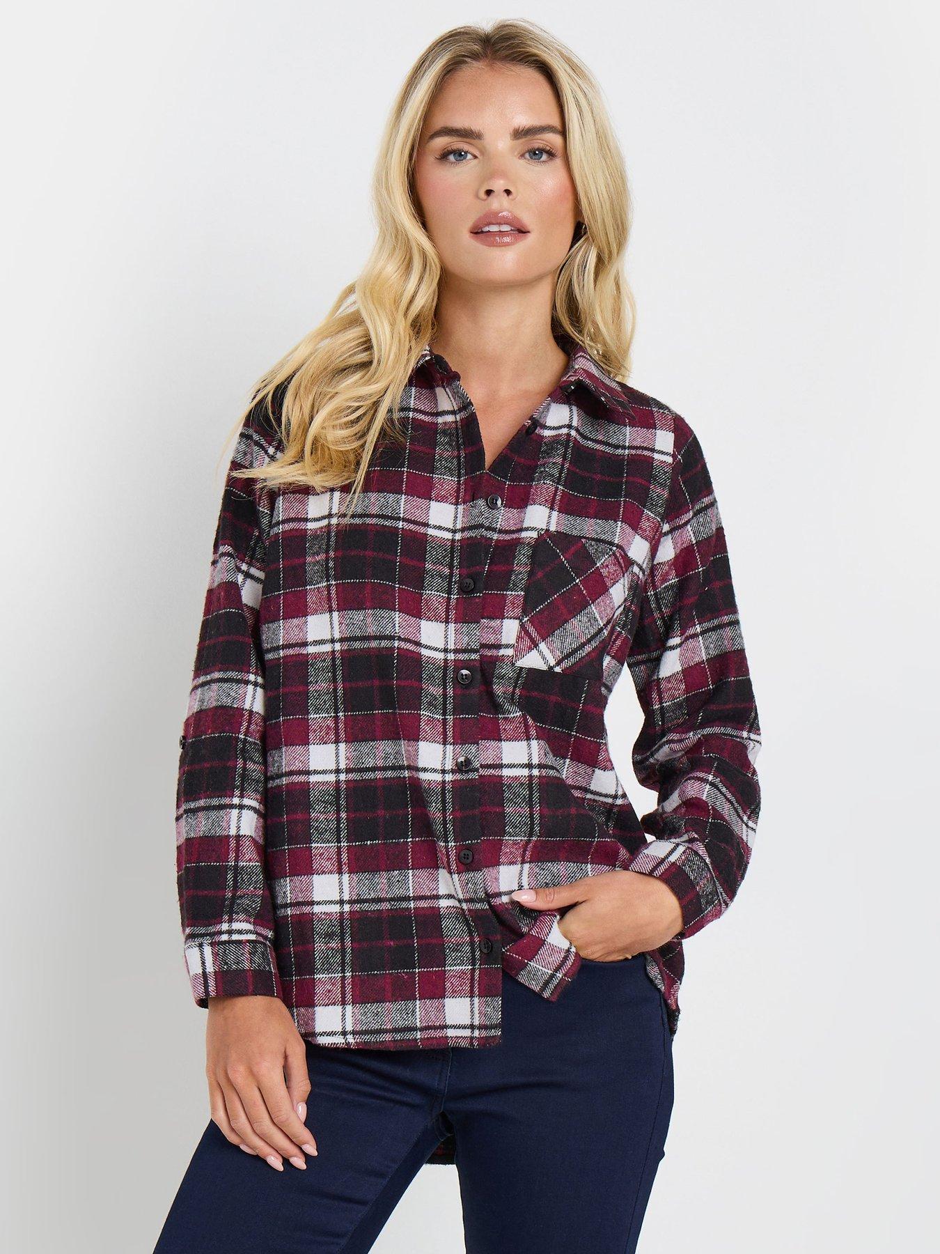 undefined Petite Checked Shirt - Purple