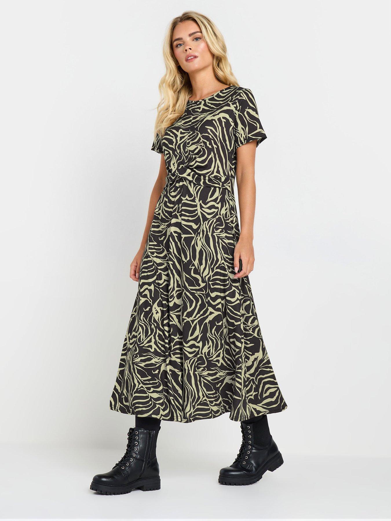 undefined Petite Abstract Maxi Dress - Natural
