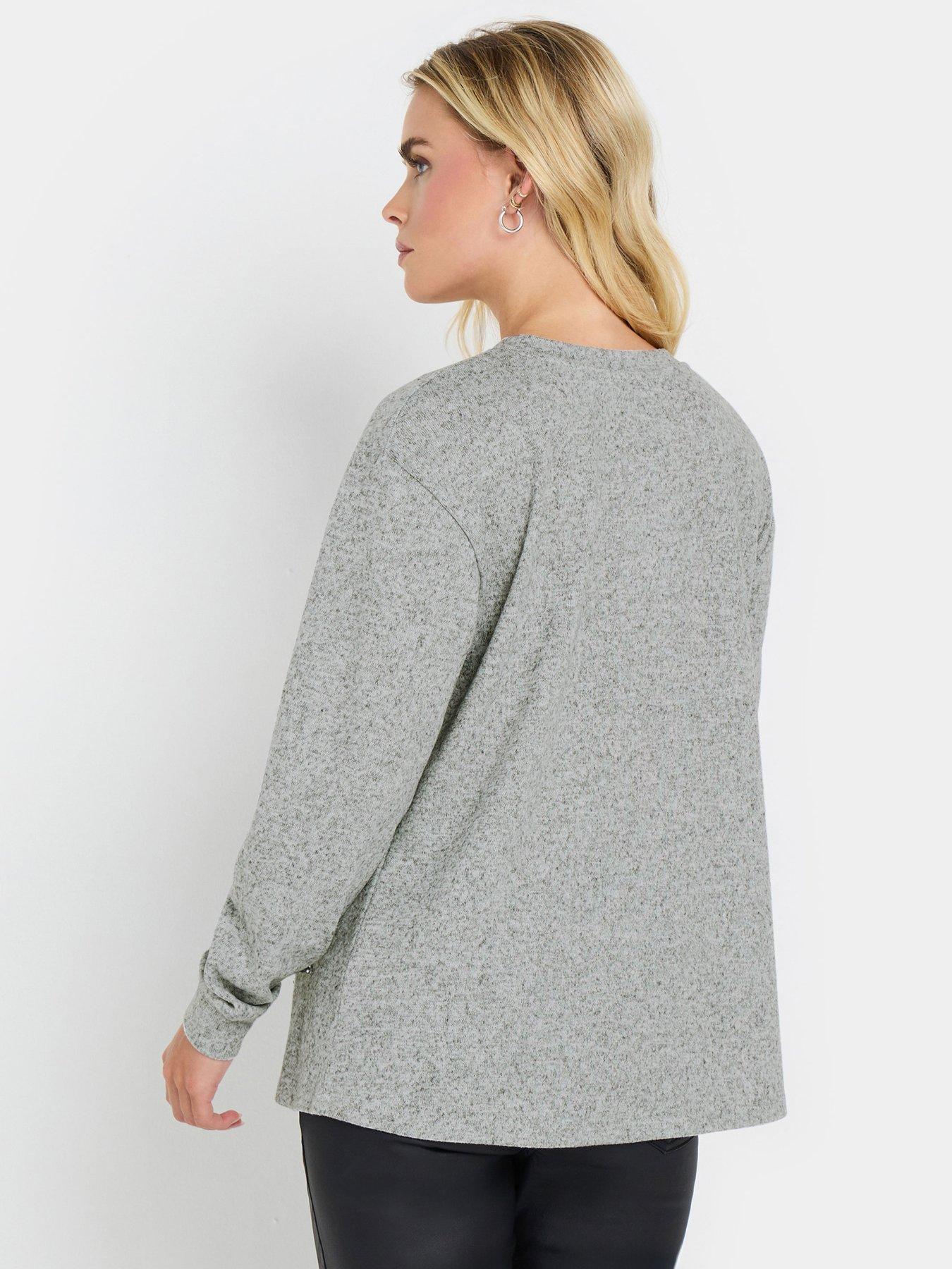  image of mco-petite-sequin-star-top-grey
