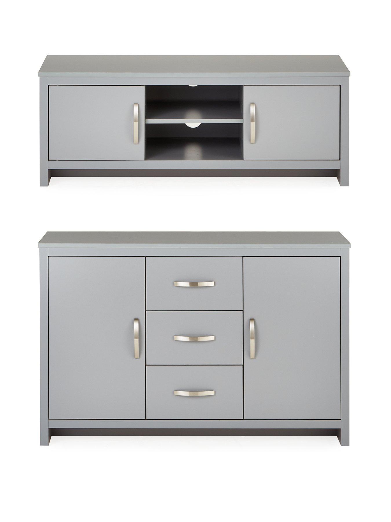 Image 2 of 7 of Very Home Ely 2&nbsp;Piece Package -&nbsp;2 Door, 3 Drawer Sideboard and TV Unit&nbsp;- Fits up to 43 inch TV - Grey