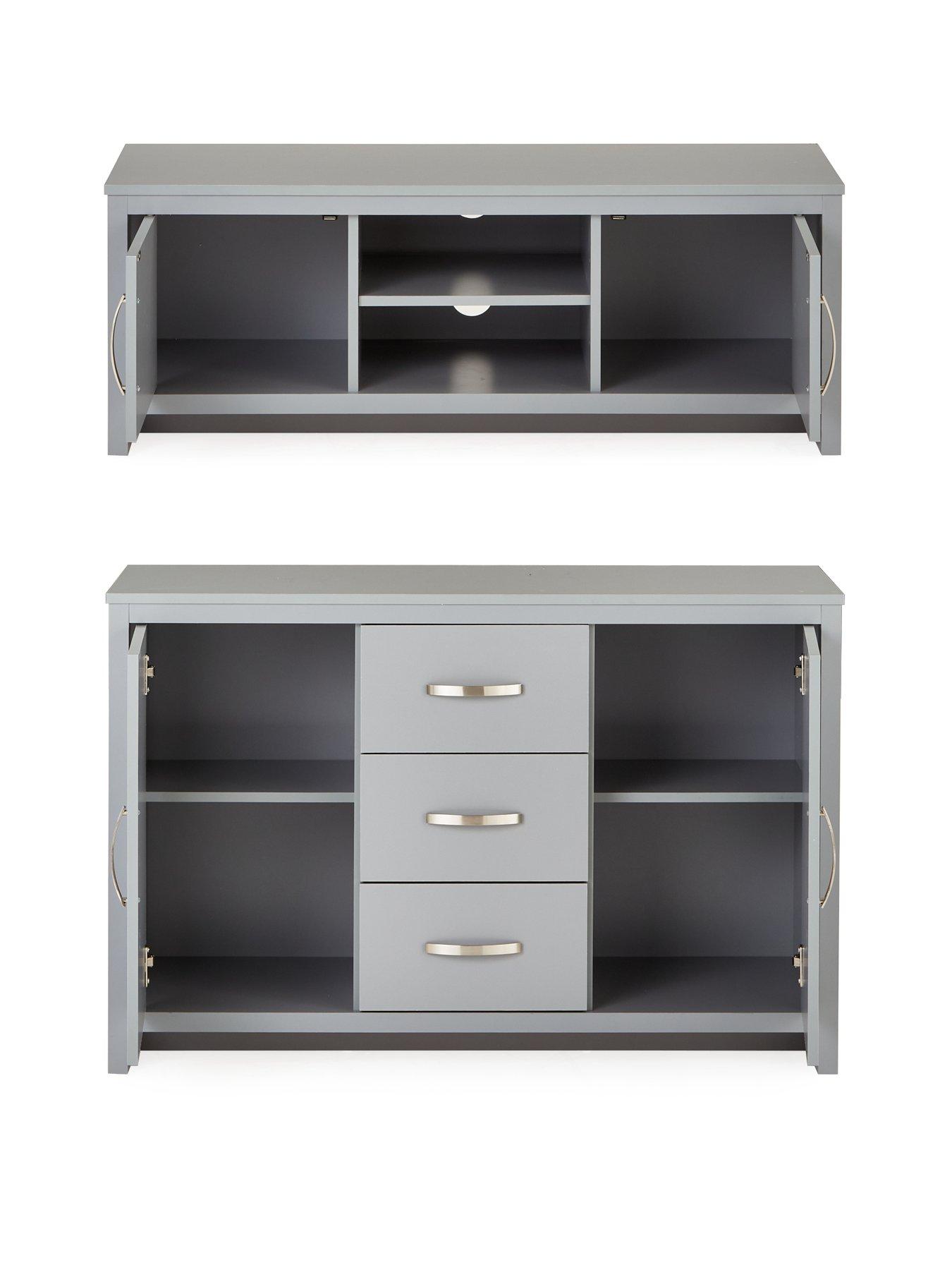 Image 5 of 7 of Very Home Ely 2&nbsp;Piece Package -&nbsp;2 Door, 3 Drawer Sideboard and TV Unit&nbsp;- Fits up to 43 inch TV - Grey