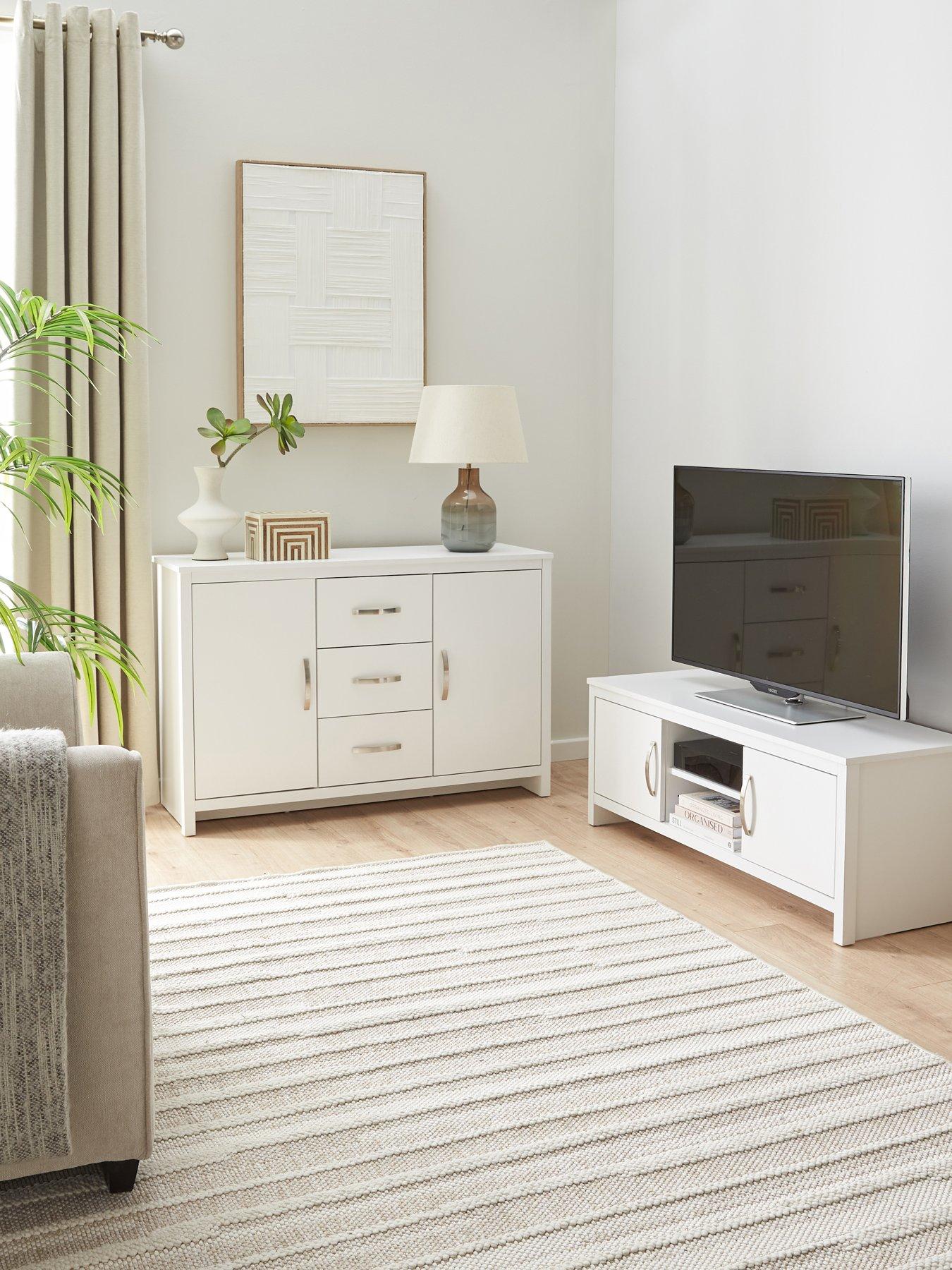 Very Home Ely 2 Piece Package - 2 Door, 3 Drawer Sideboard and TV Unit - White