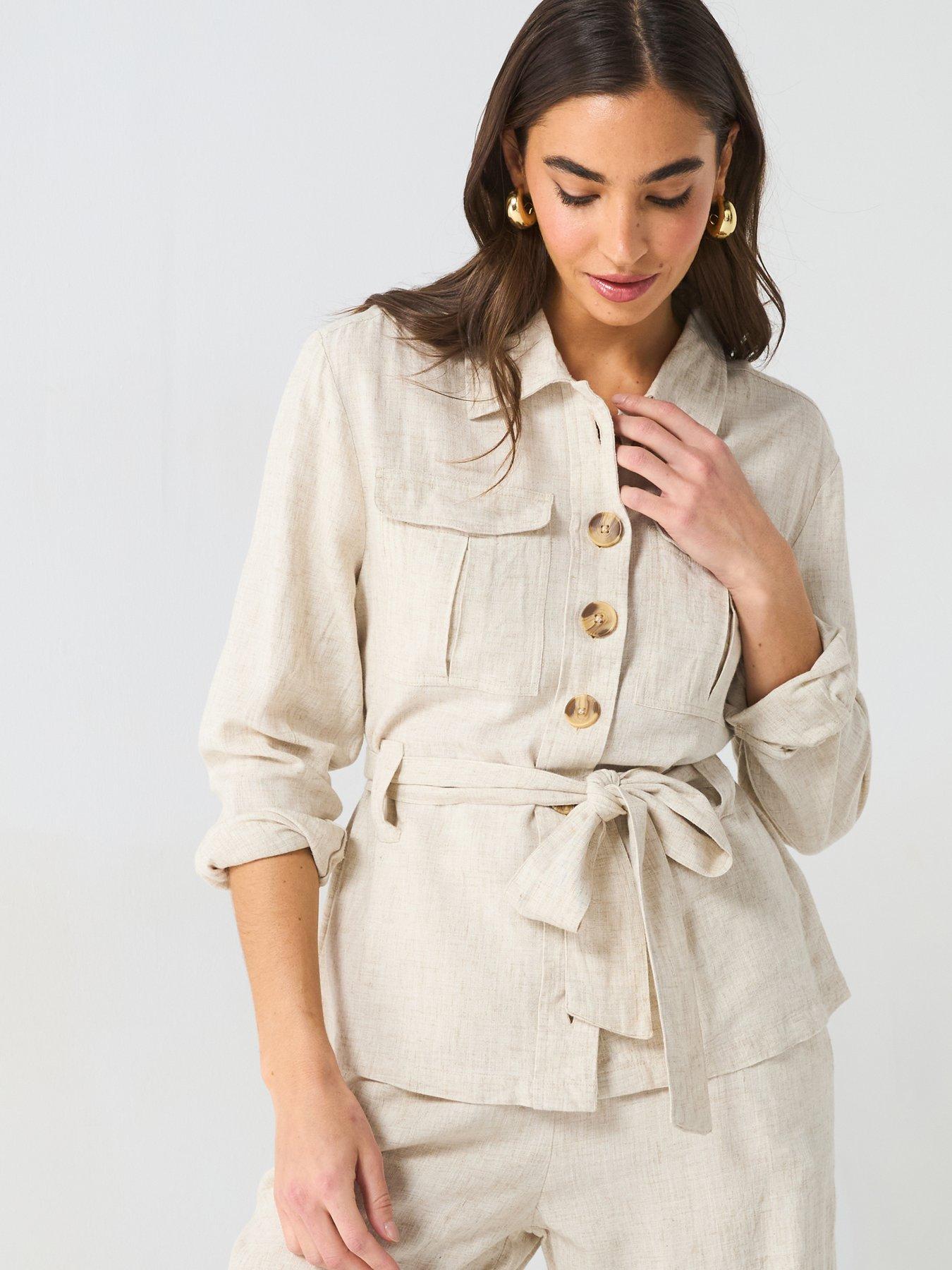 front image of v-by-very-utility-shirt-co-ord-cream