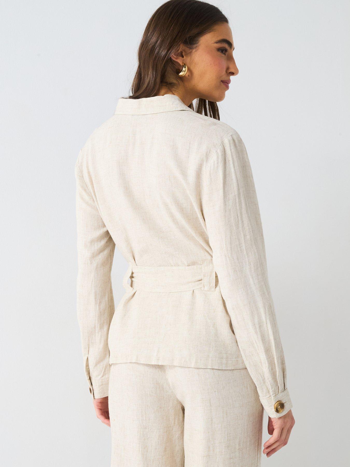 stillFront image of v-by-very-utility-shirt-co-ord-cream