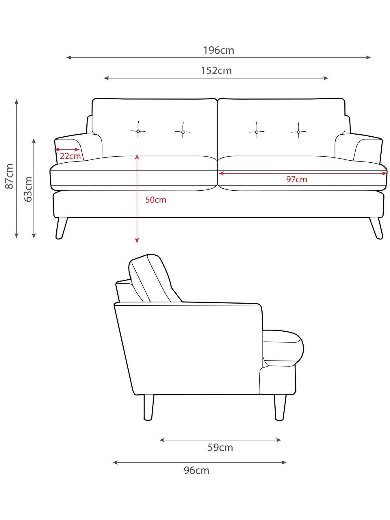 Image 7 of 7 of Very Home Malmo 3 Seater Fabric Sofa&nbsp;- Made in the UK