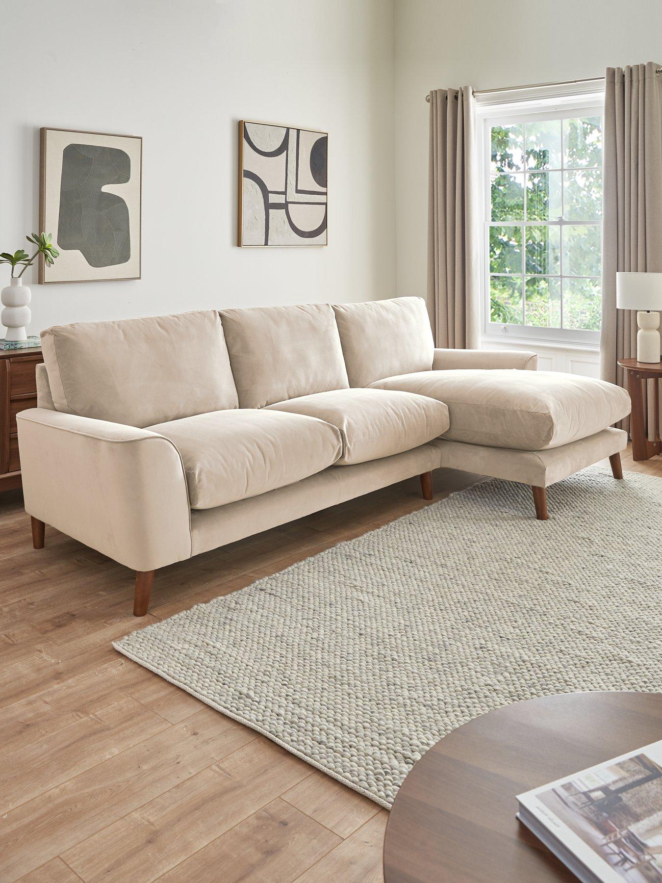 undefined Astrid Velvet Right Hand Chaise Sofa - FSC® Certified