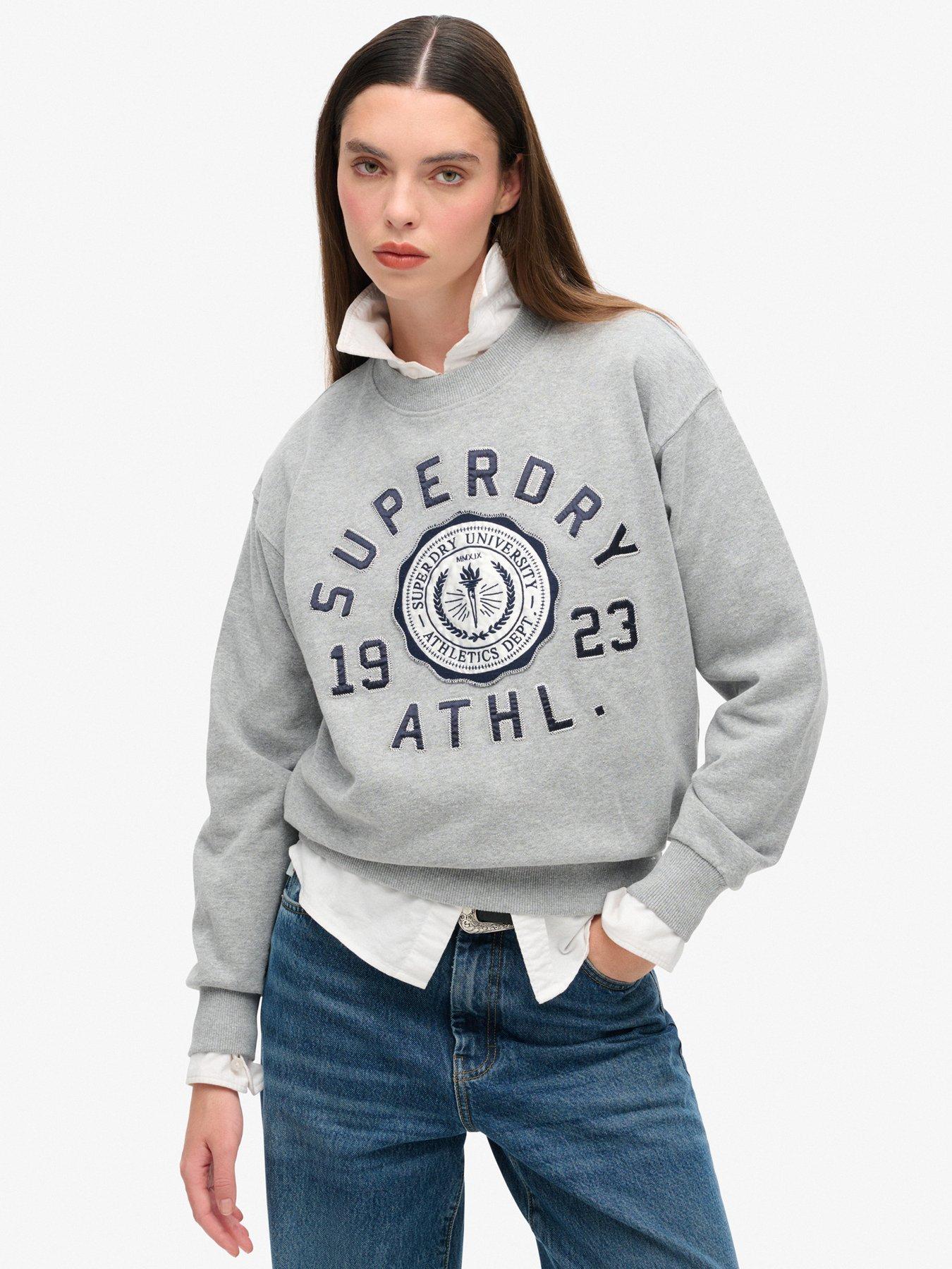 Superdry College Script Loose Sweatshirt - Grey