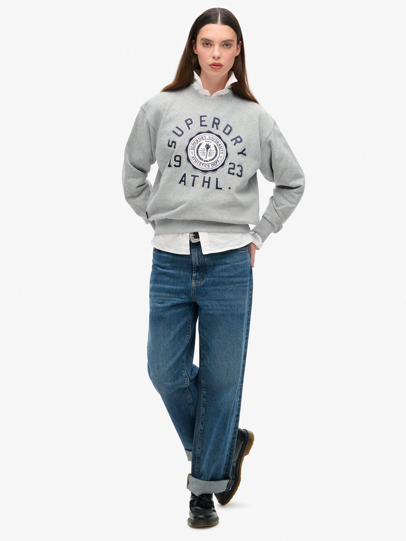 Image 3 of 6 of Superdry College Script Loose Sweatshirt - Grey