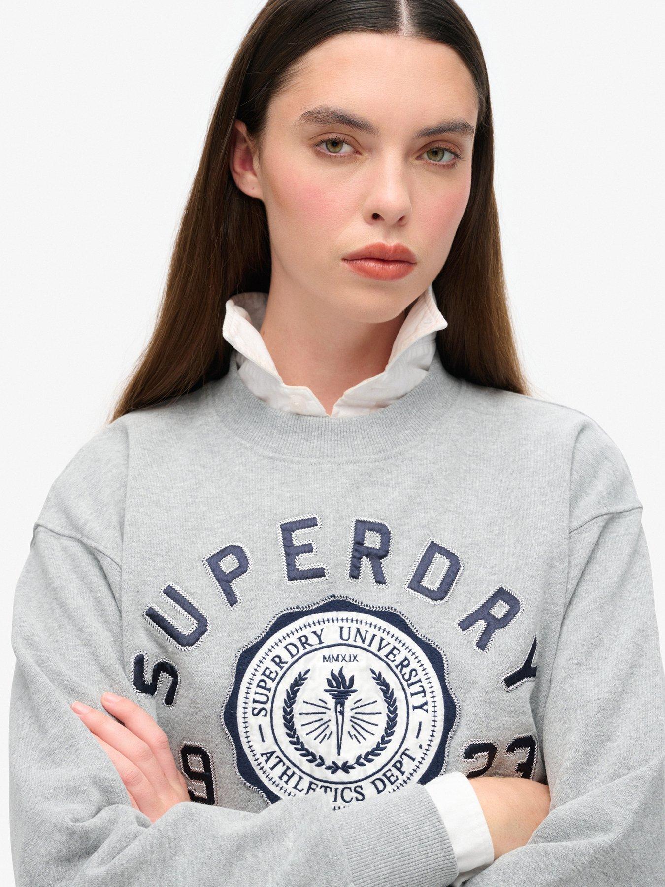 Image 4 of 6 of Superdry College Script Loose Sweatshirt - Grey