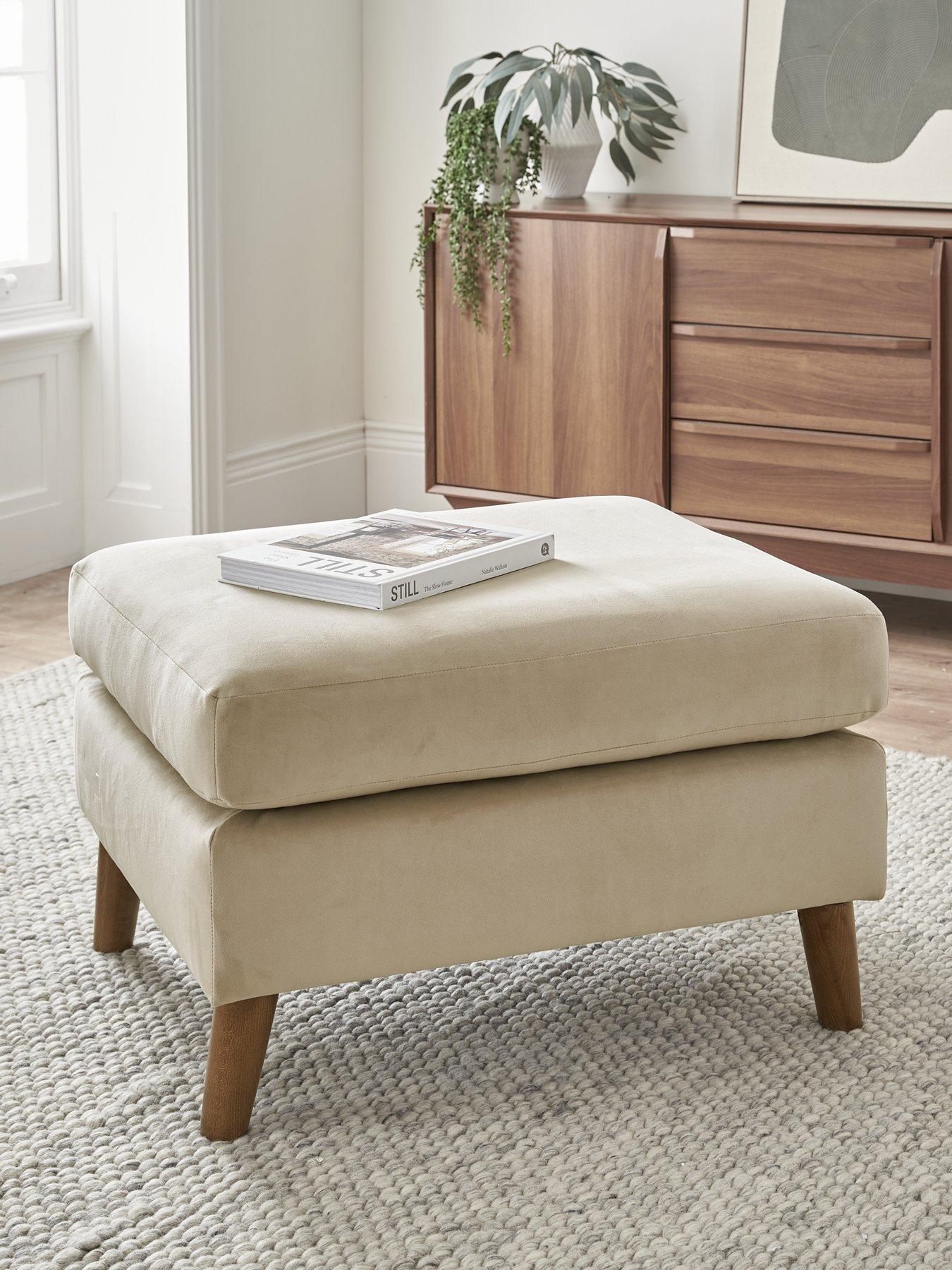 Very Home Astrid Velvet Footstool Littlewoods