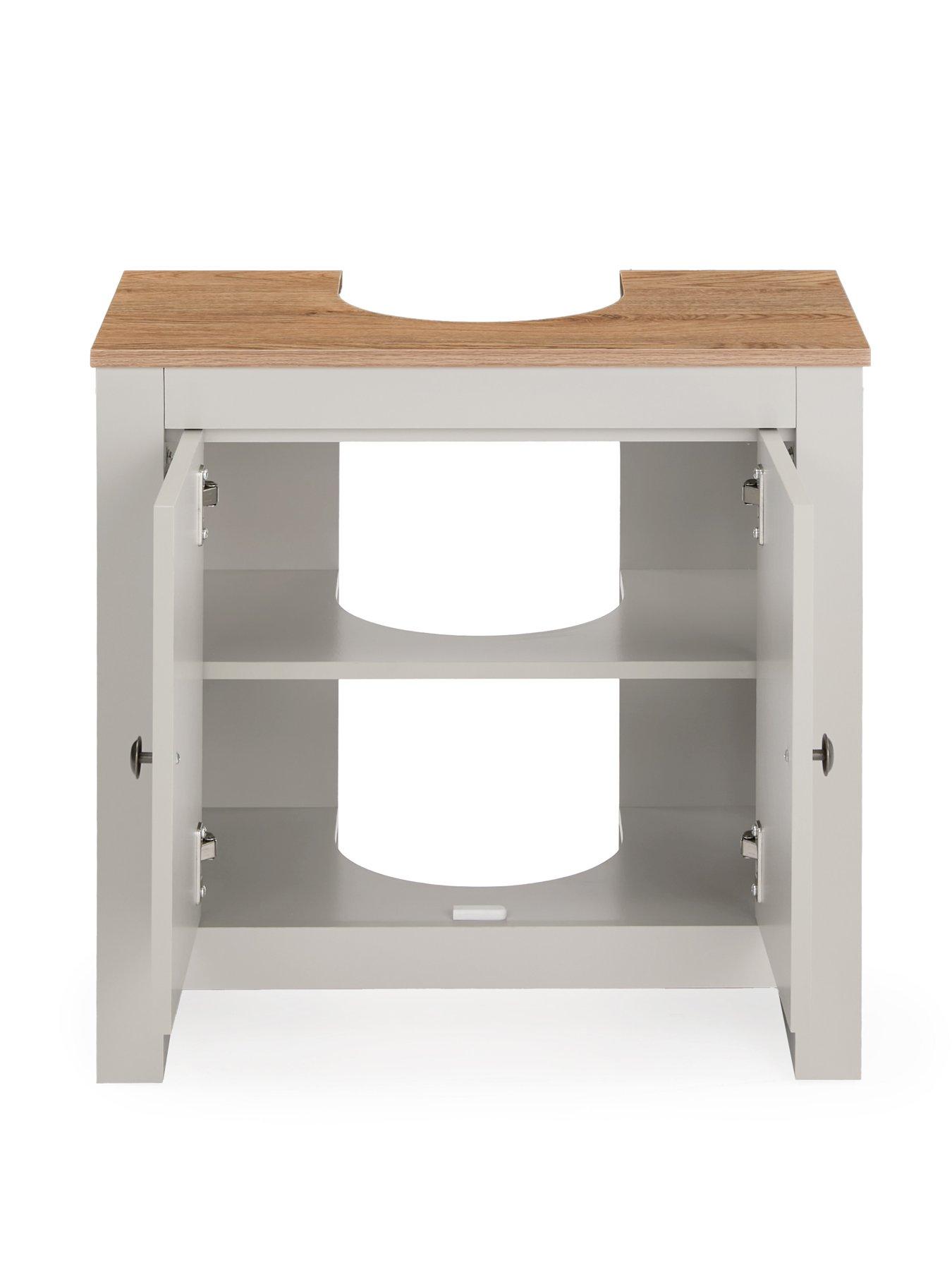 Image 5 of 7 of Very Home Lifton Under Sink Bathroom&nbsp;Cabinet&nbsp;- Light Grey/Wood Effect