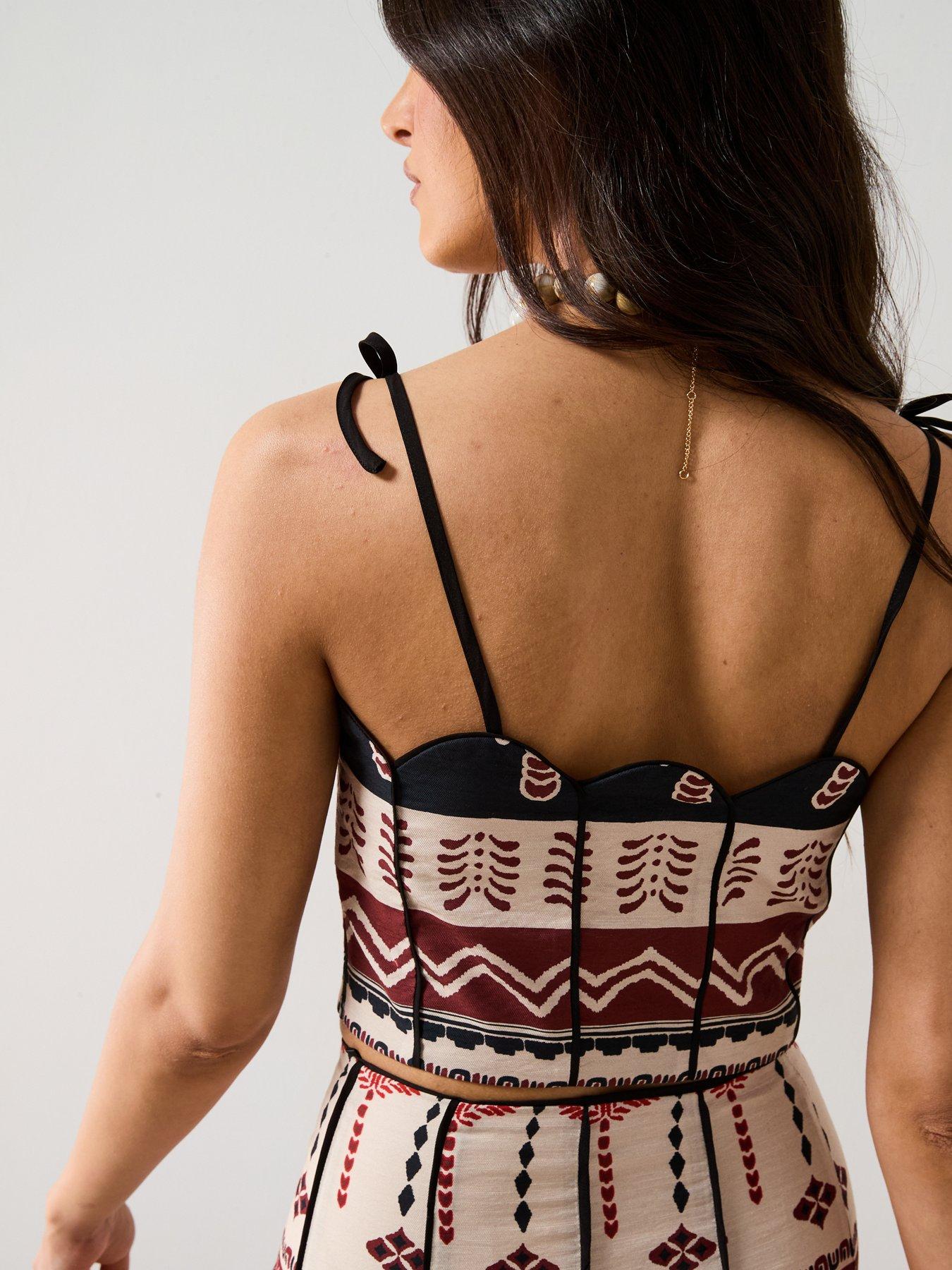  image of v-by-very-cropped-print-desert-co-ord-top-multinbsp