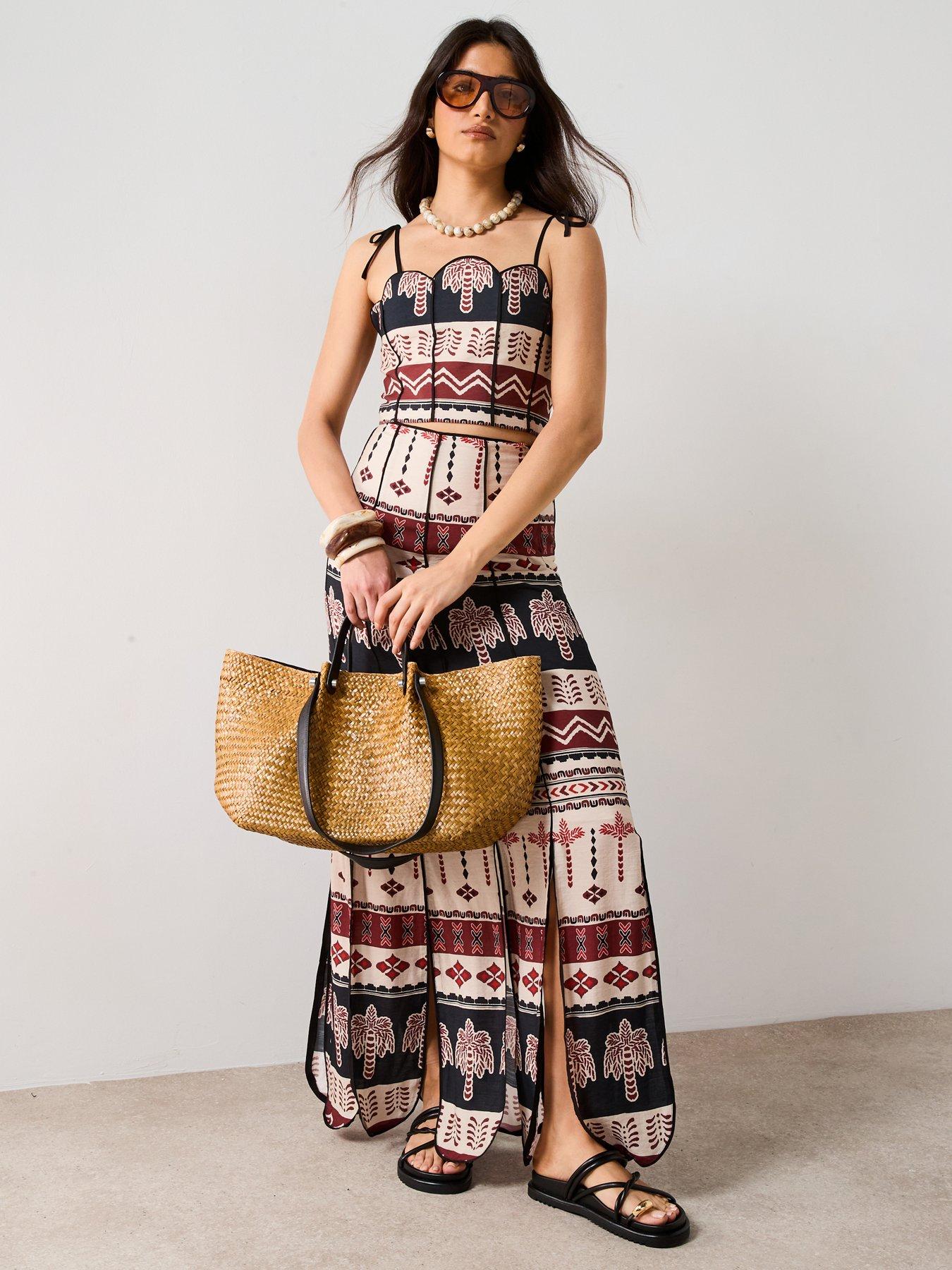  image of v-by-very-cropped-print-desert-co-ord-top-multinbsp