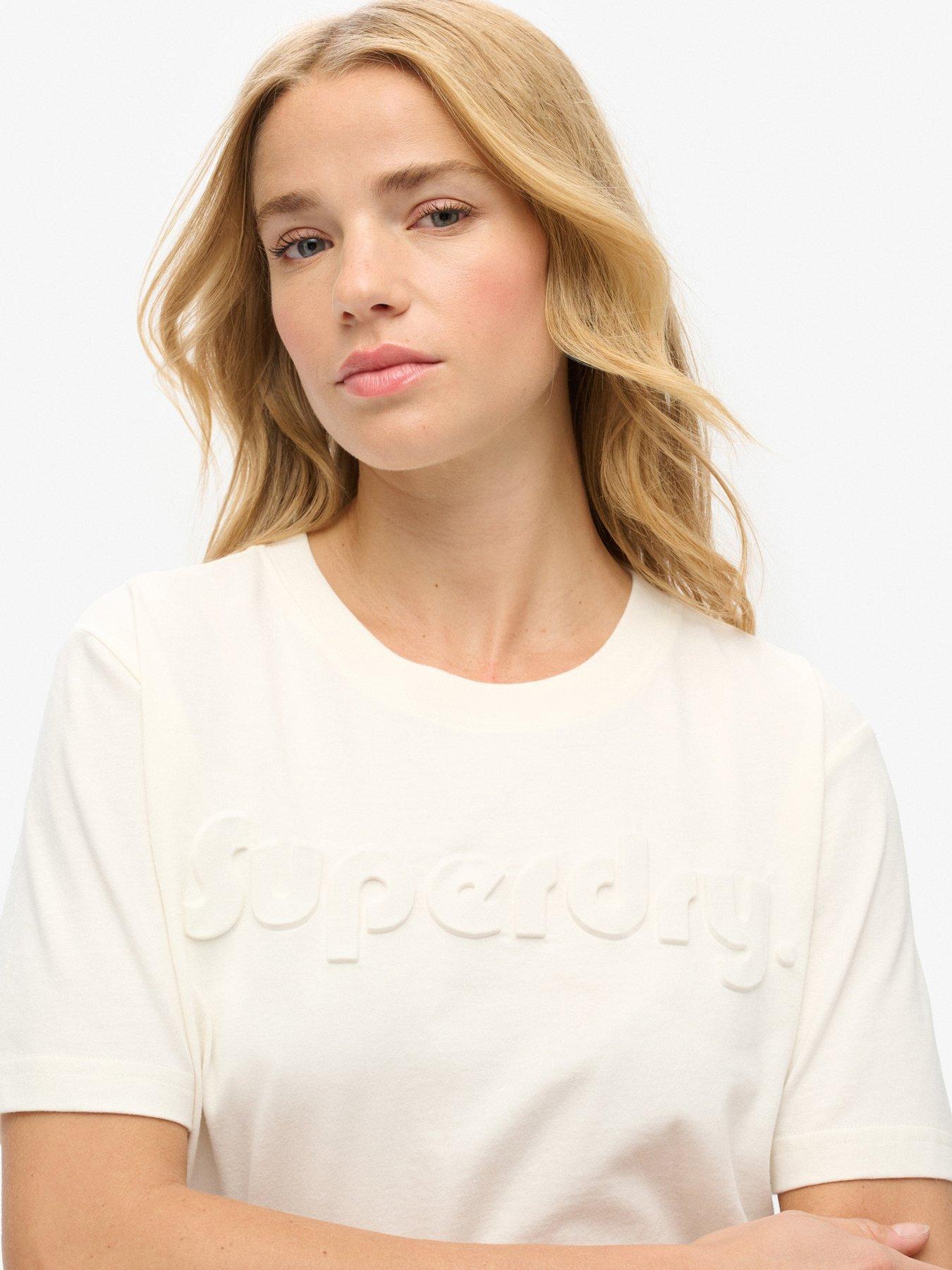  image of superdry-embossed-logo-relaxed-t-shirt-white