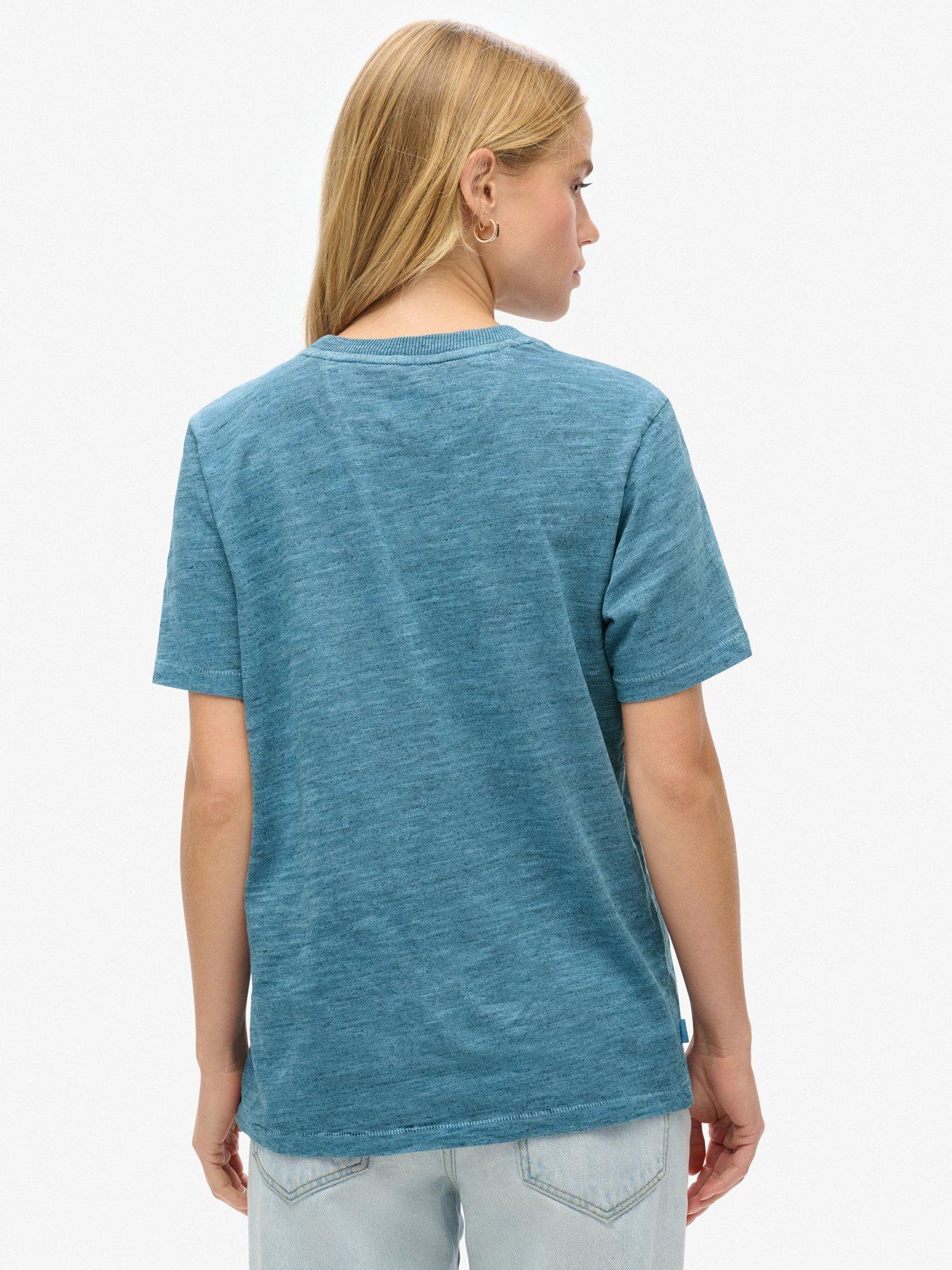  image of superdry-essential-logo-overdyed-t-shirt-blue