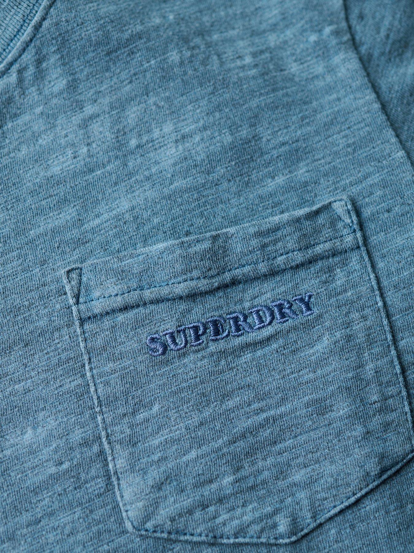  image of superdry-essential-logo-overdyed-t-shirt-blue