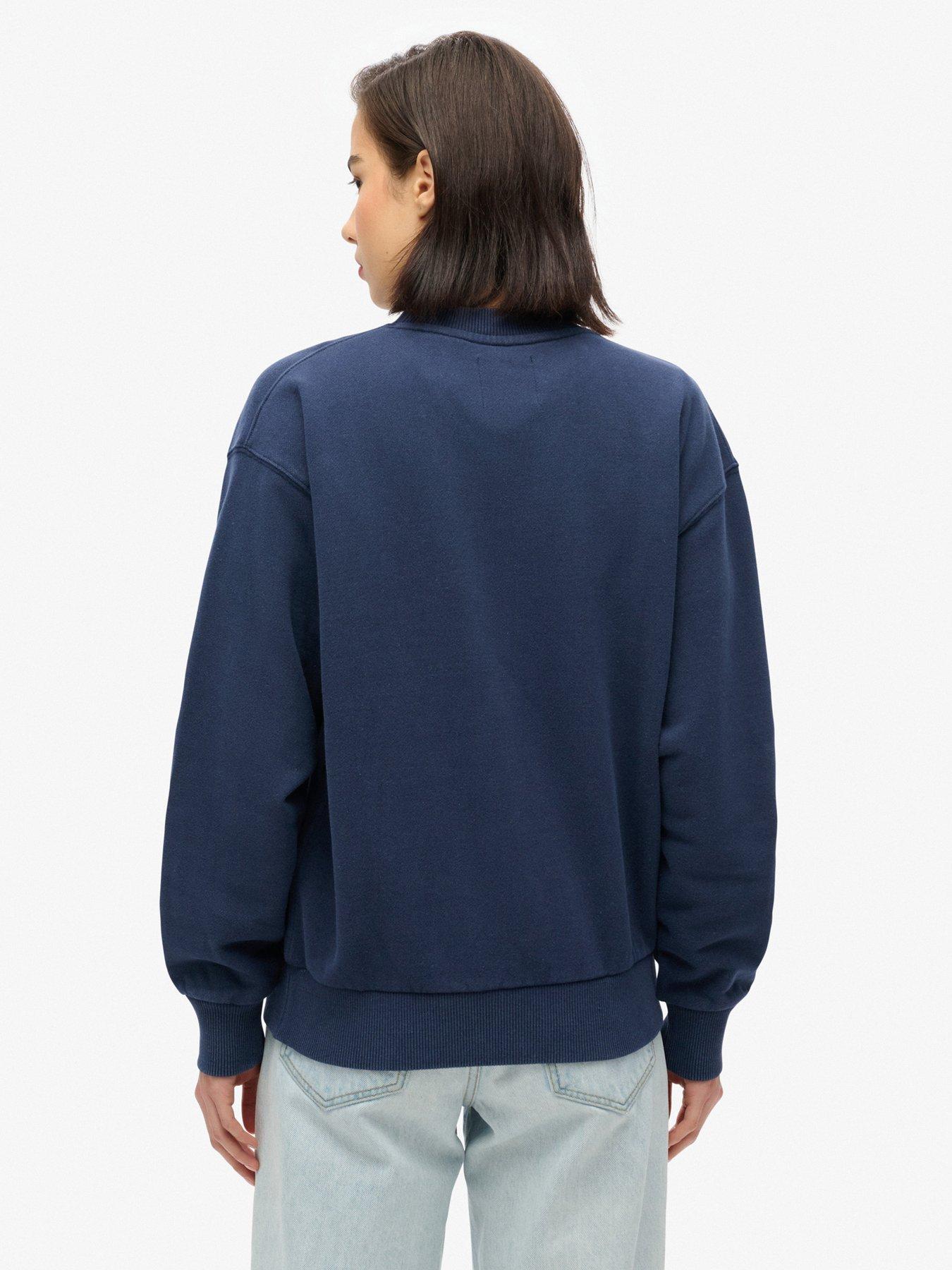  image of superdry-college-script-loose-sweatshirt-navy