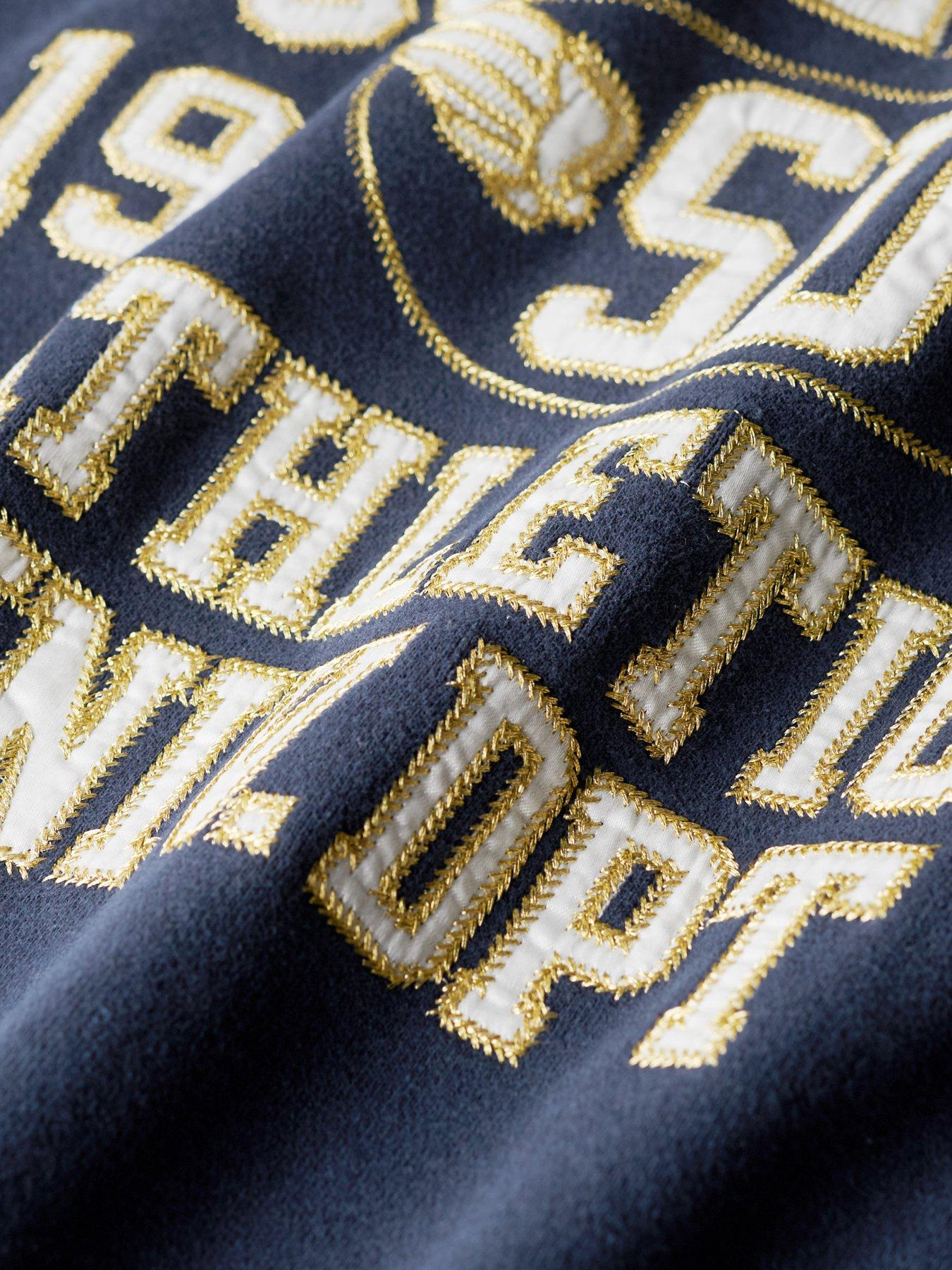  image of superdry-college-script-loose-sweatshirt-navy