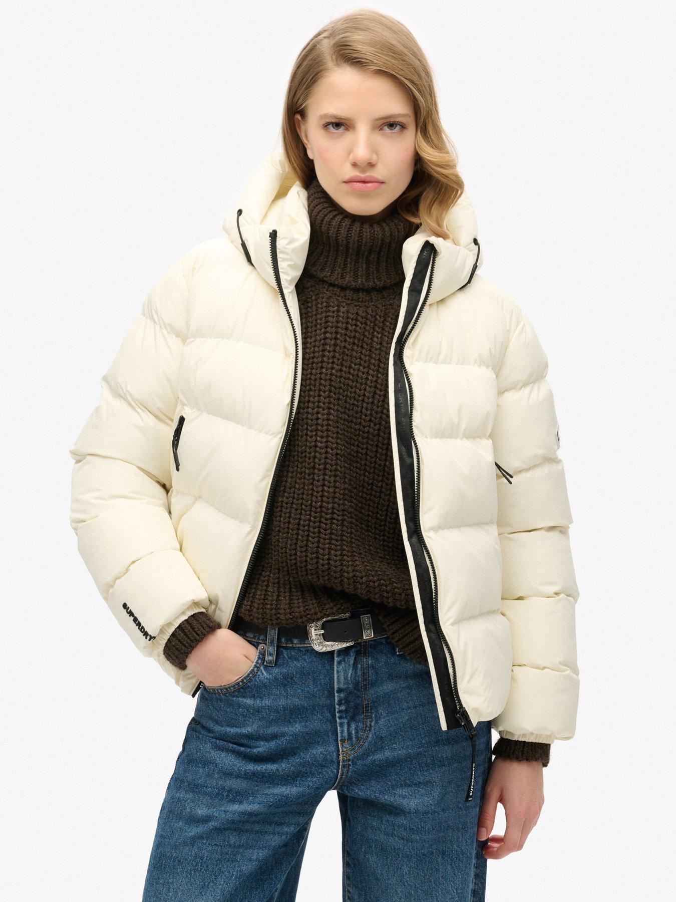 undefined Hooded Sports Padded Jacket - White