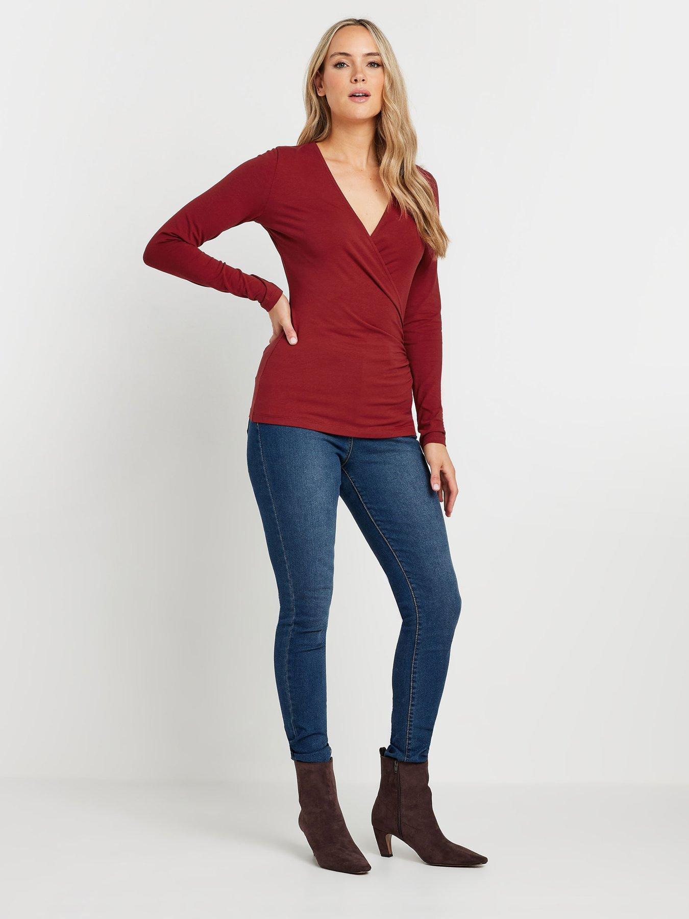 Image 3 of 5 of Long Tall Sally Tall 2 Pack Long Sleeve Wrap Top - Multi