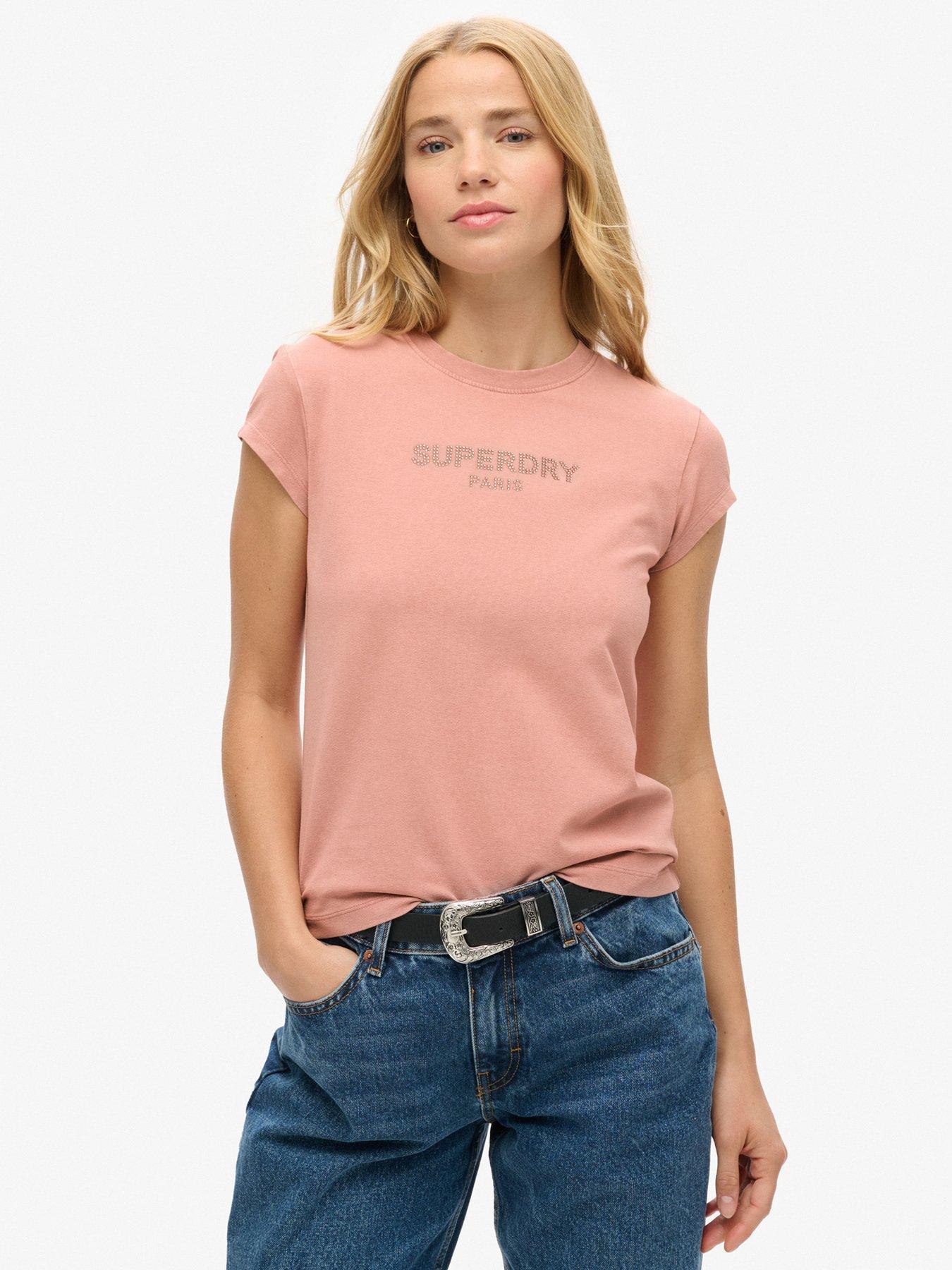undefined Sport Luxe Graphic Cap Sleeved T-Shirt - Pink