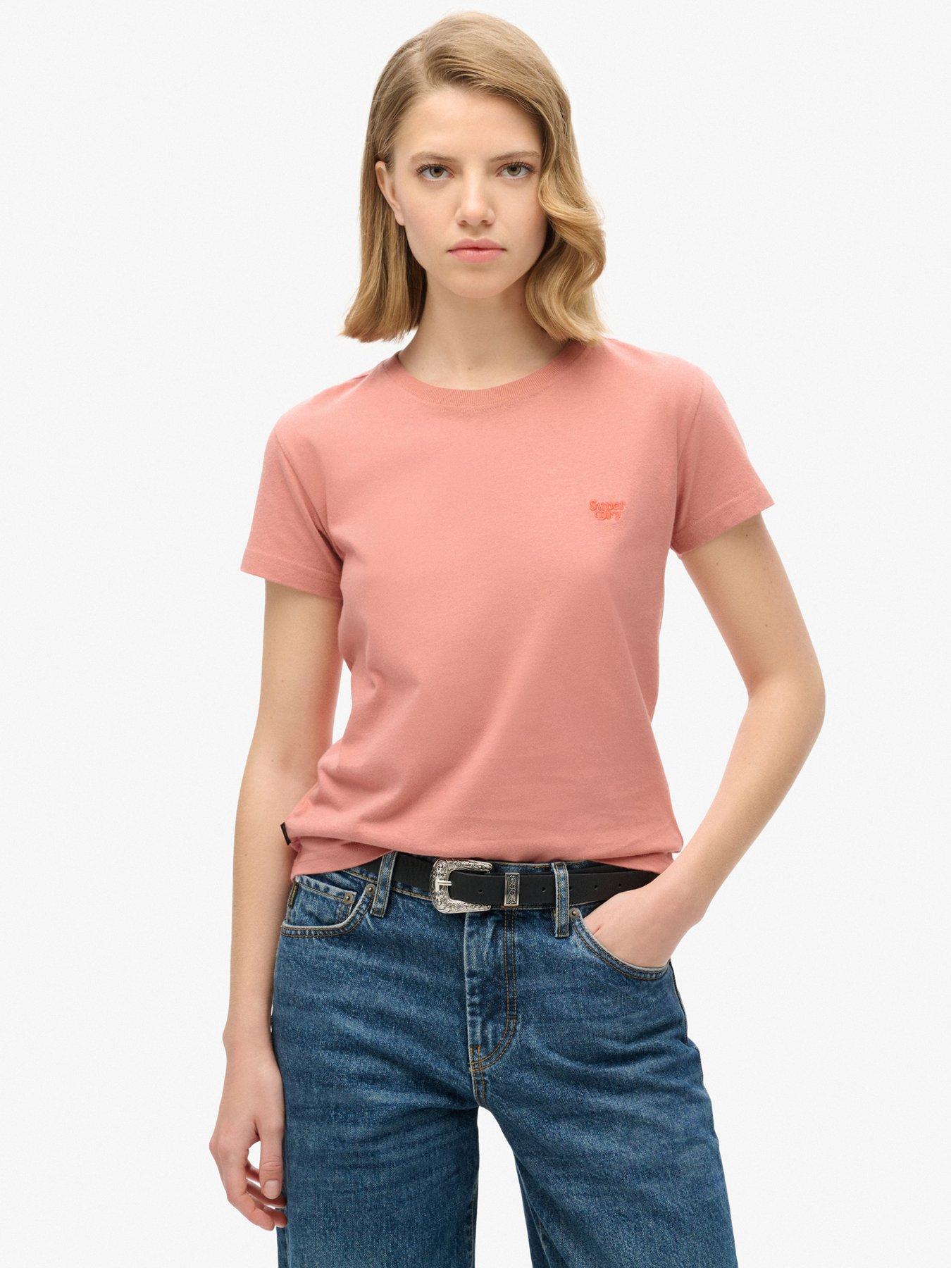 undefined Essential Logo Fitted T-Shirt - Pink