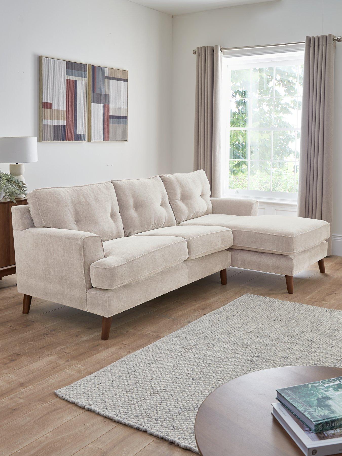 undefined Malmo Fabric Right Hand 3 Seater Chaise Sofa - FSC® Certified - Made in the UK