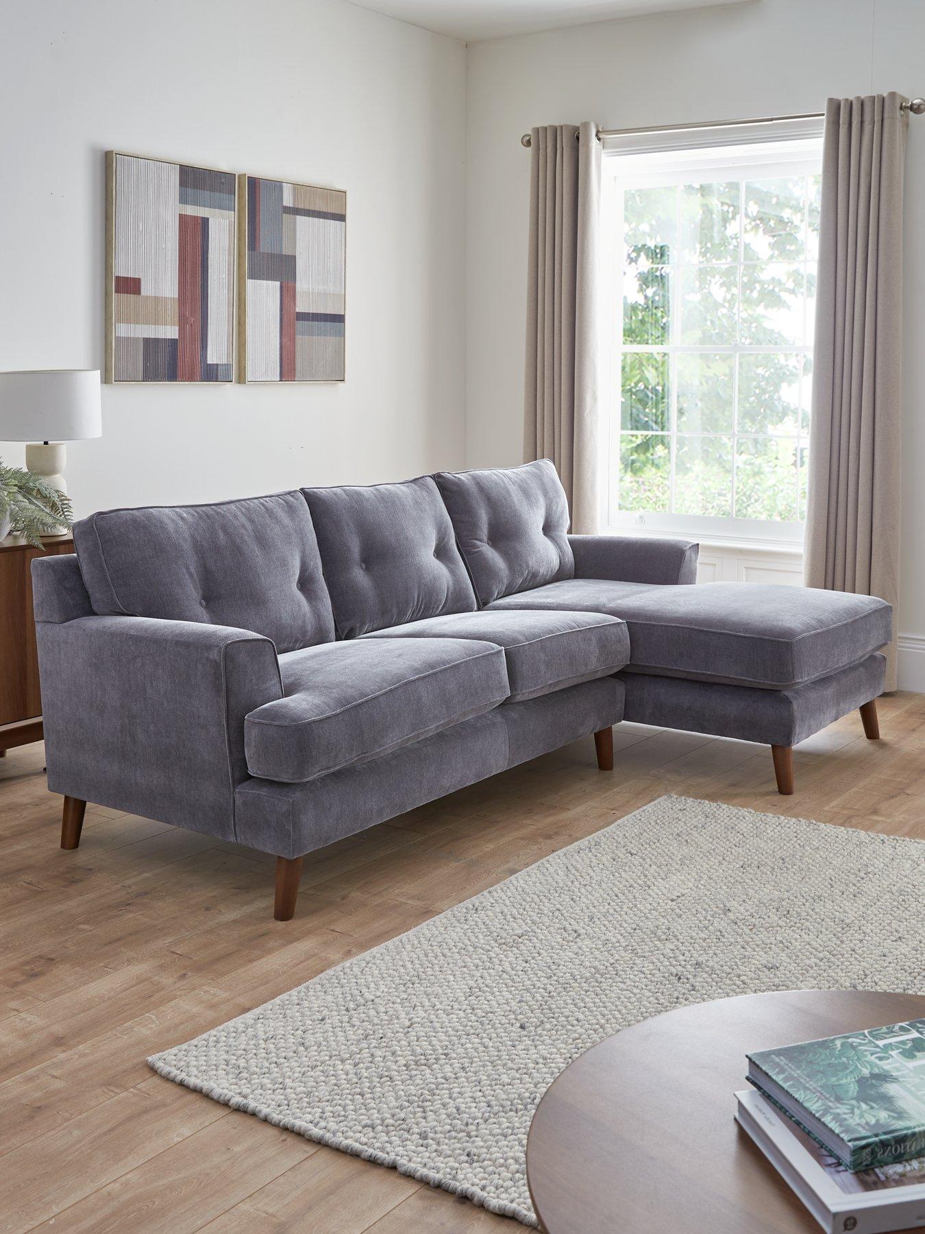 undefined Malmo Fabric Right Hand 3 Seater Chaise Sofa - FSC® Certified - Made in the UK