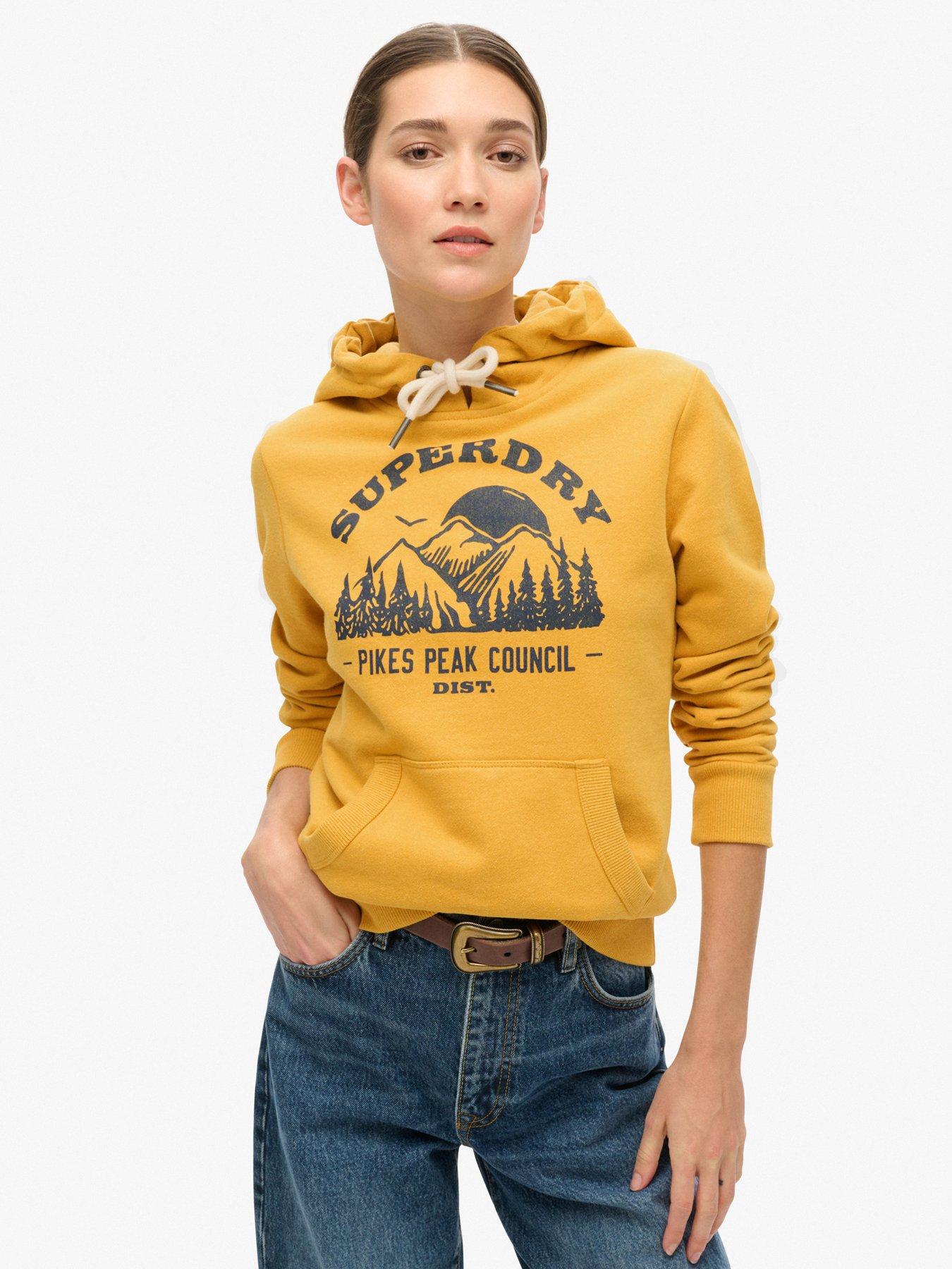 Superdry Lo Fi Outdoor Graphic Hoodie Yellow littlewoods